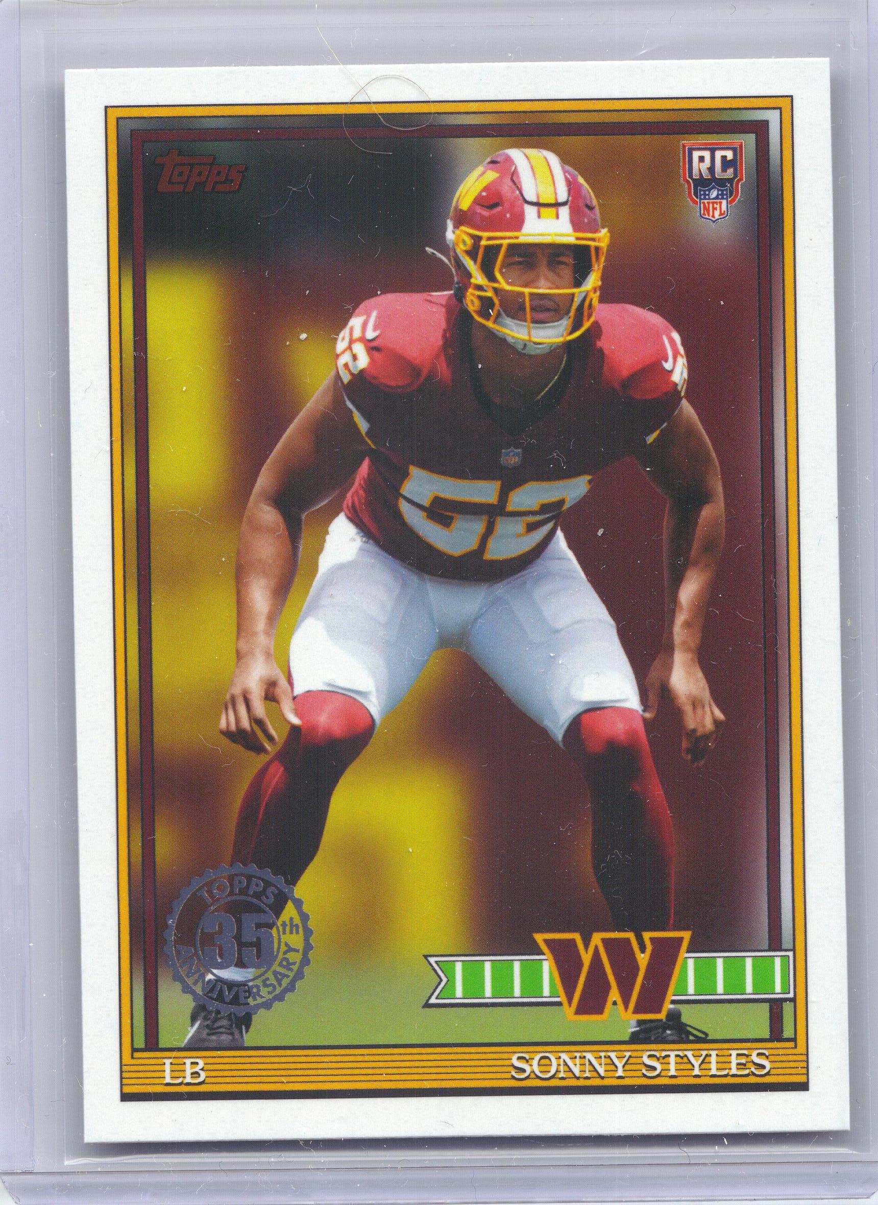 2026 Topps Flagship #91TR-47 Sonny Styles 1991 Topps Flagship Football Rookies Washington Commanders