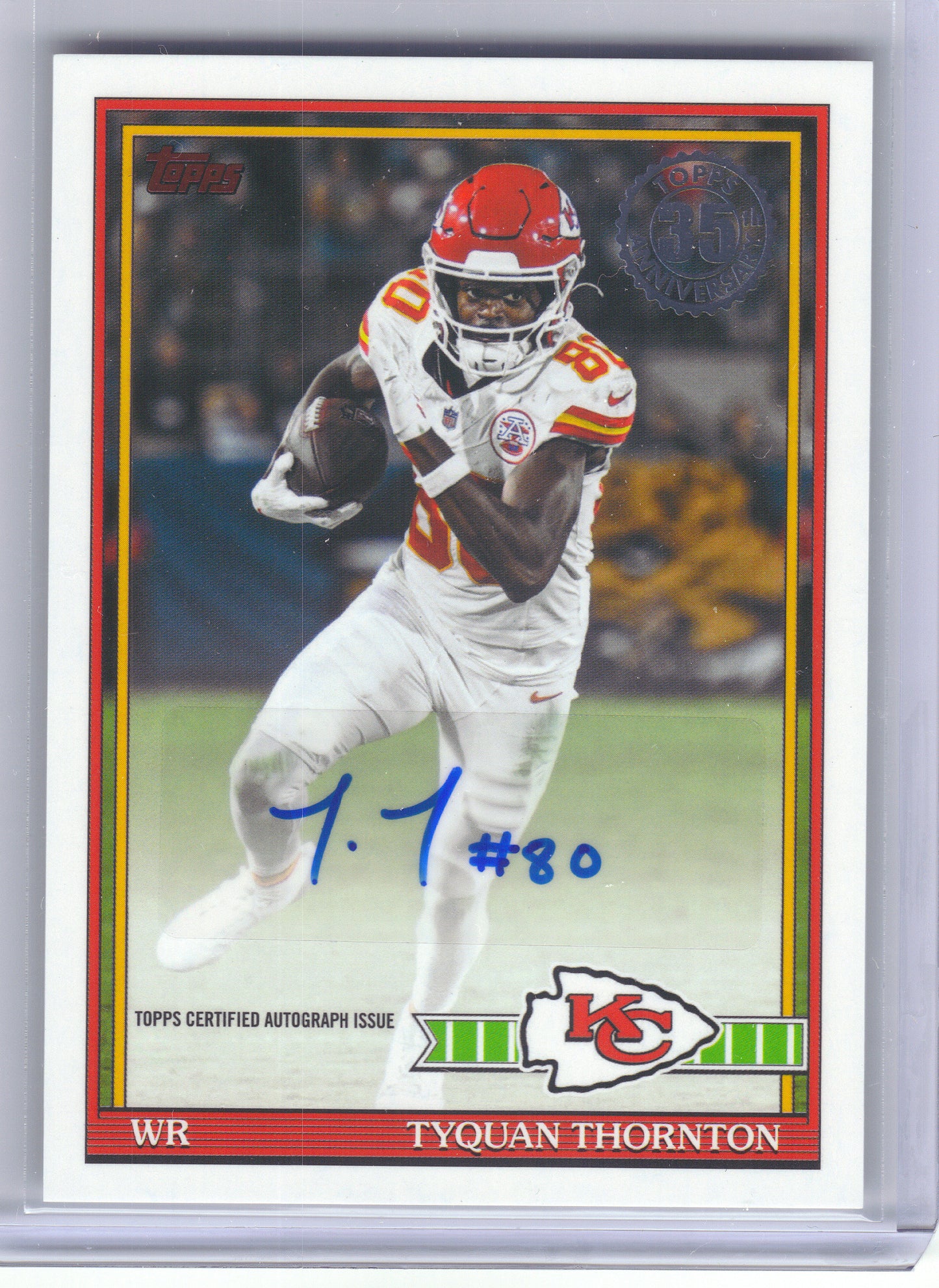 2026 Topps Flagship #91AC-TTH Tyquan Thornton 1991 Topps Flagship Football Autographs Kansas City Chiefs AU