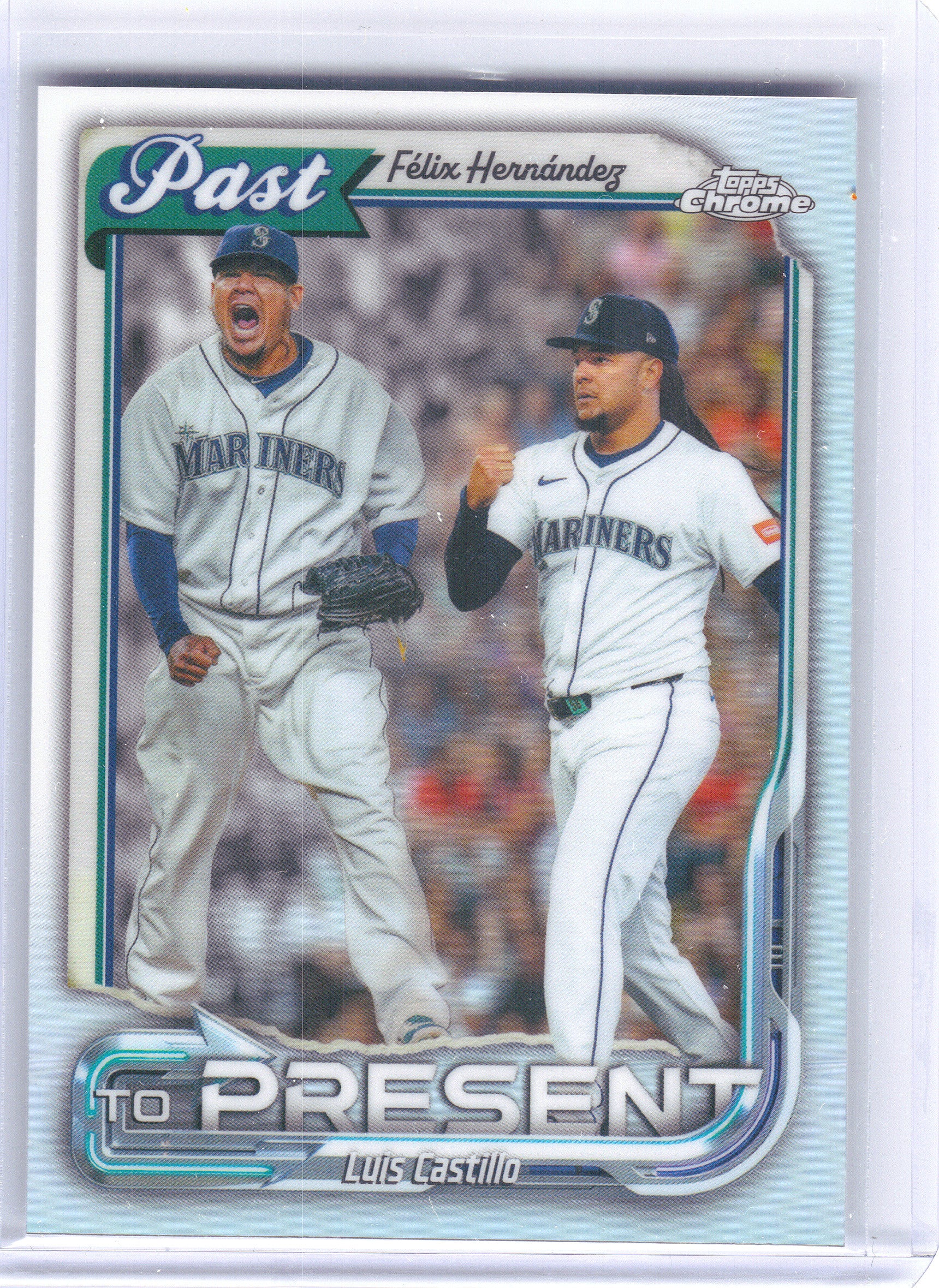 2026 Topps Chrome #PTP-11 Félix Hernández/ Luis Castillo Past to Present Seattle Mariners