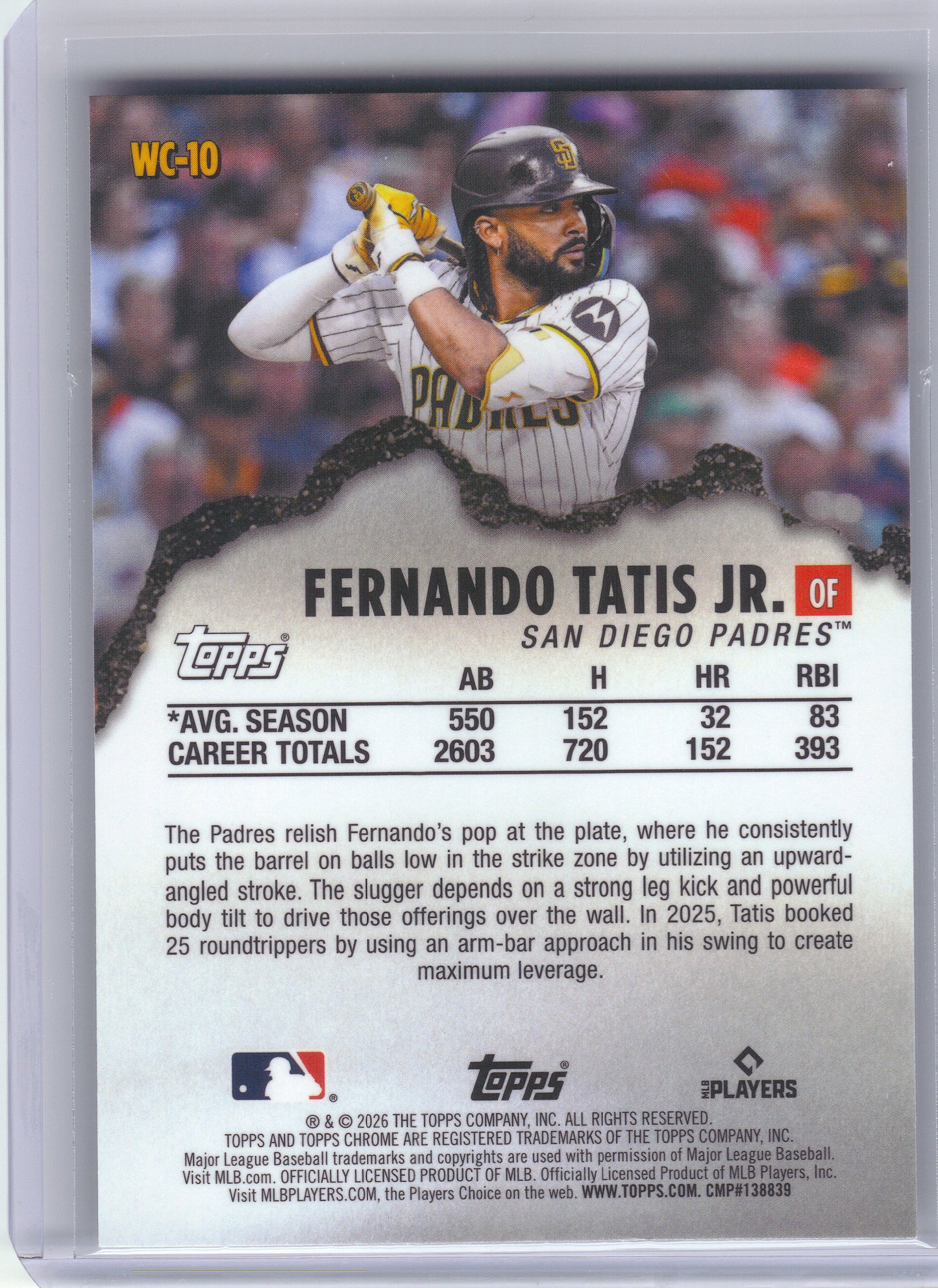 2026 Topps Chrome #WC-10 Fernando Tatis Jr. Wrecking Crew San Diego Padres