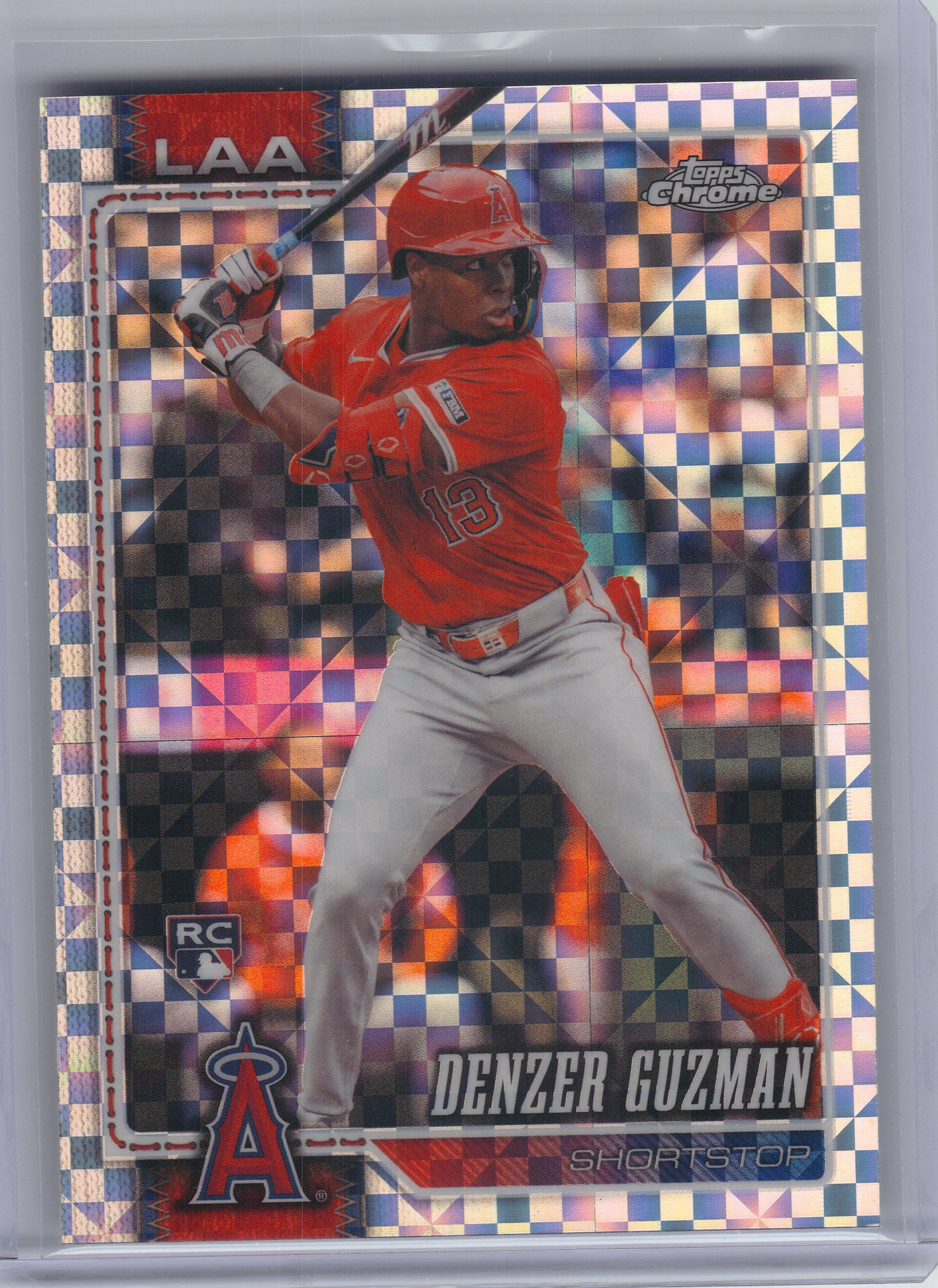 2026 Topps Chrome #257 Denzer Guzman X-Fractors Los Angeles Angels RC