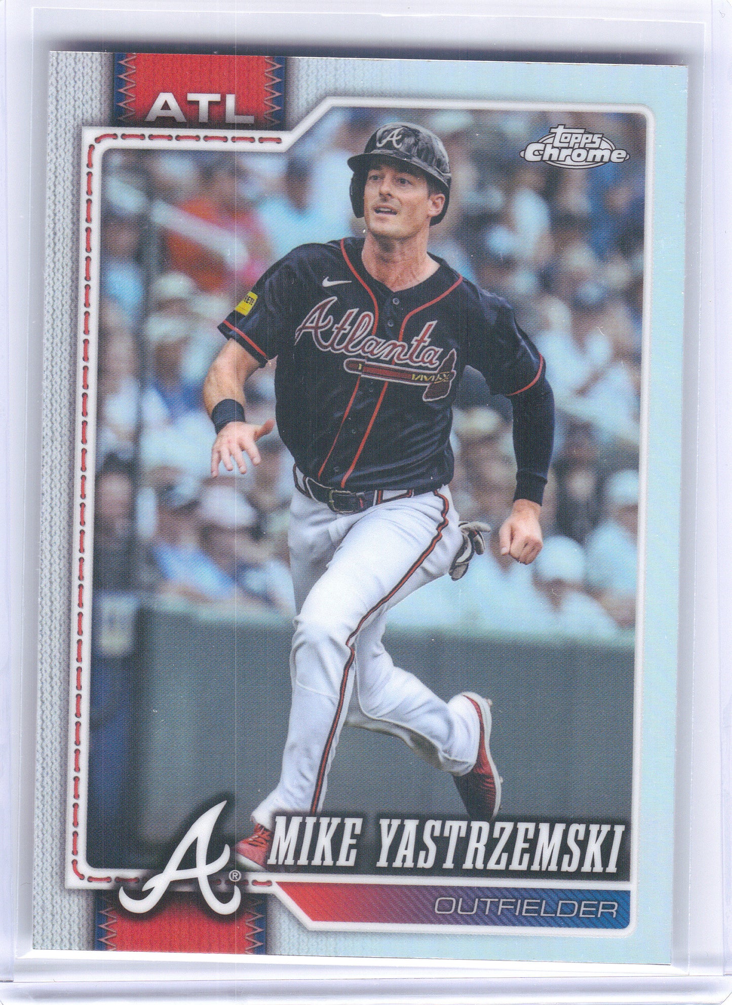 2026 Topps Chrome #178 Mike Yastrzemski Baseball Seams Refractors Atlanta Braves