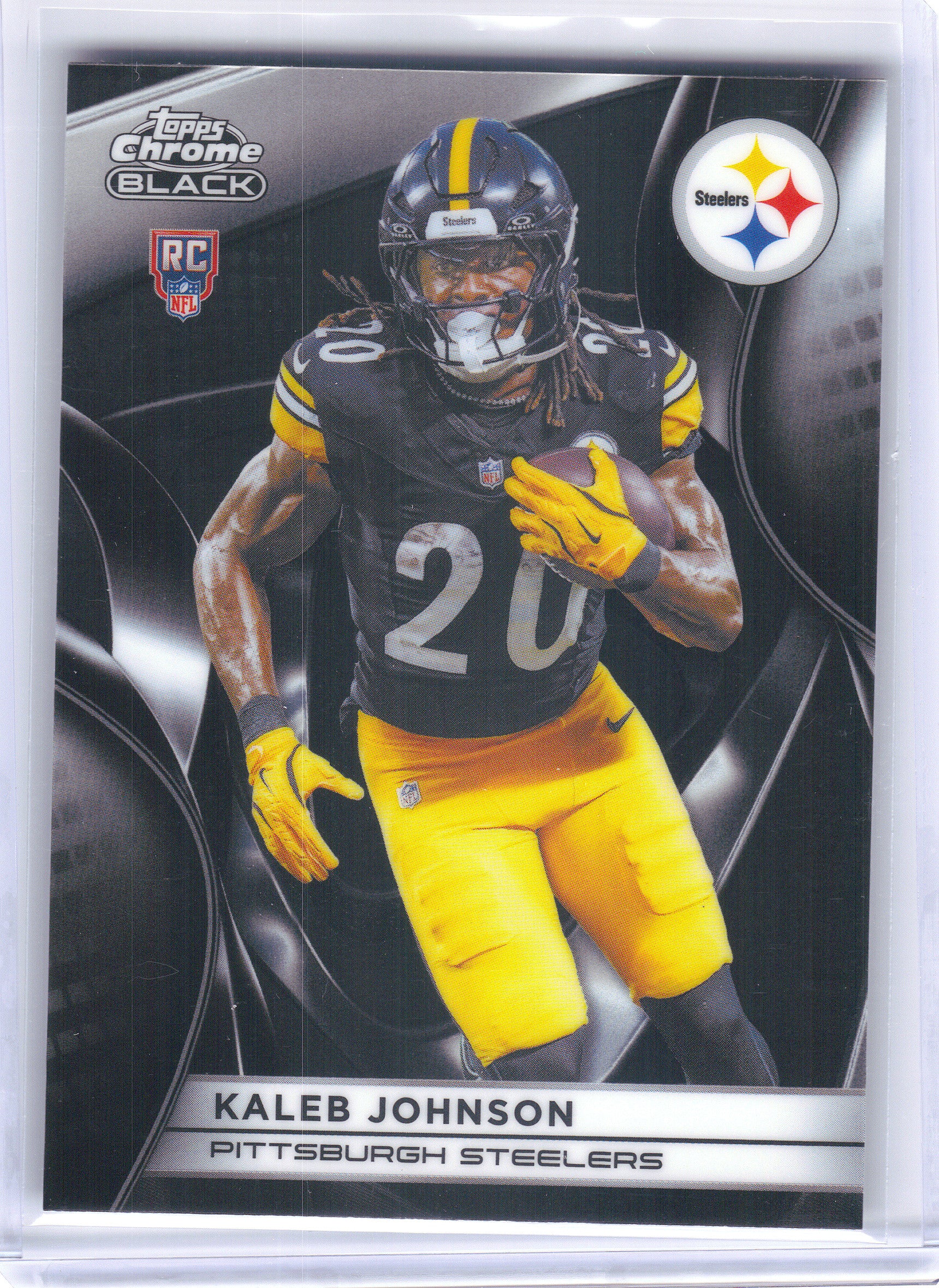 2025 Topps Chrome Black #141 Kaleb Johnson Pittsburgh Steelers RC