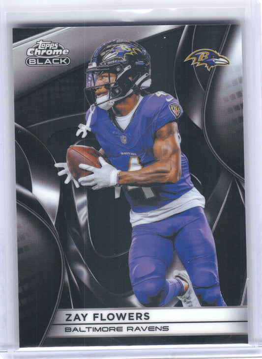 2025 Topps Chrome Black #10 Zay Flowers Baltimore Ravens