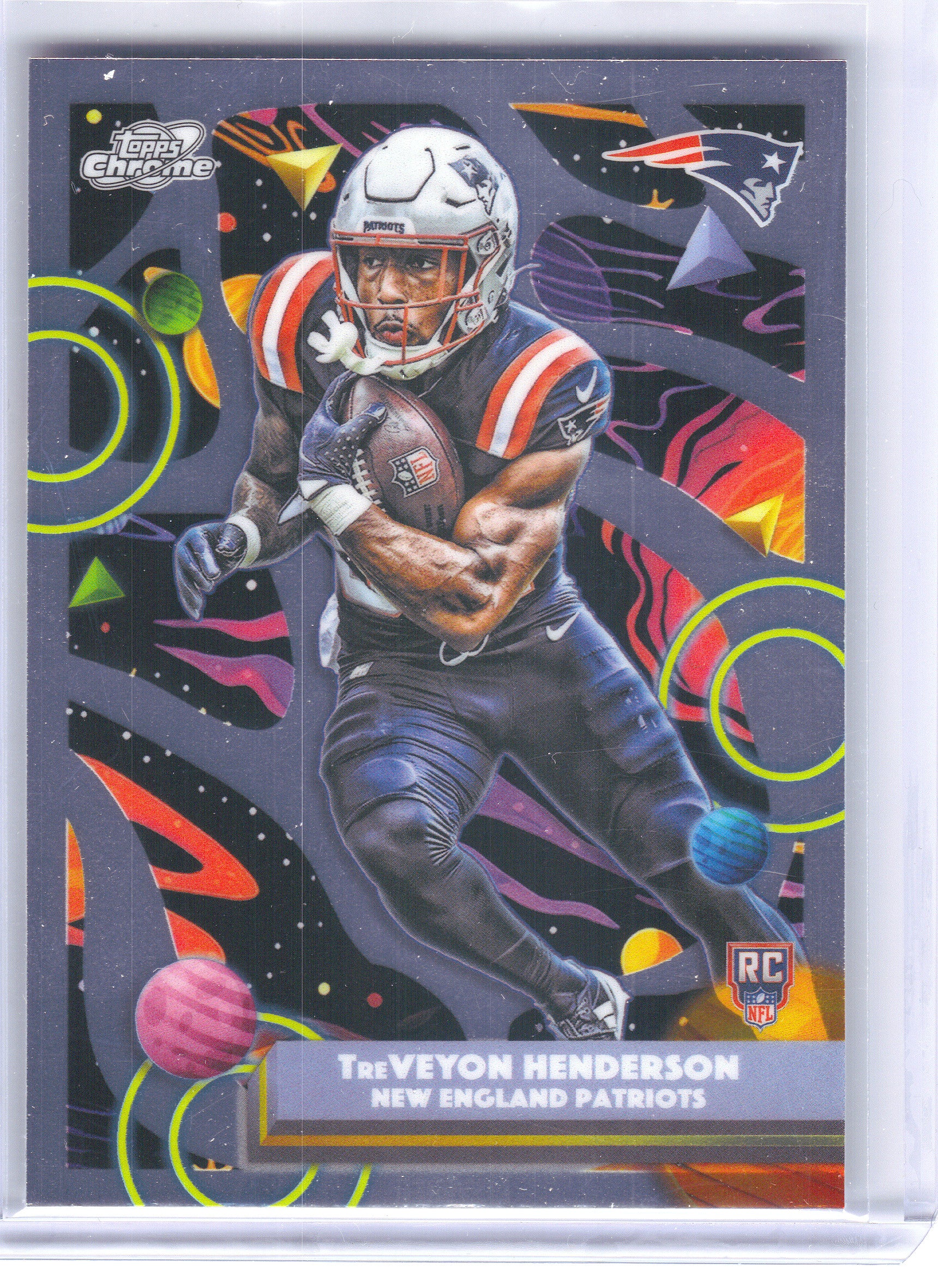 2025 Topps Chrome Cosmic #168 TreVeyon Henderson New England Patriots RC
