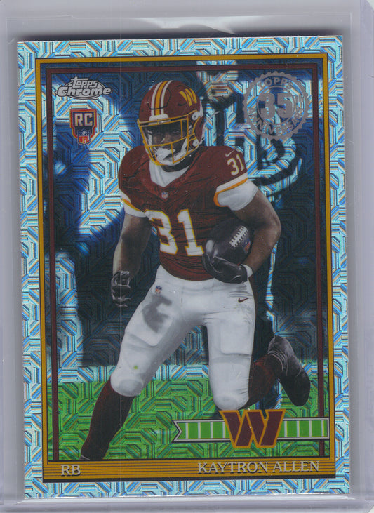 2026 Topps Flagship #91TRC-15 Kaytron Allen 1991 Topps Football Rookies Chrome Washington Commanders