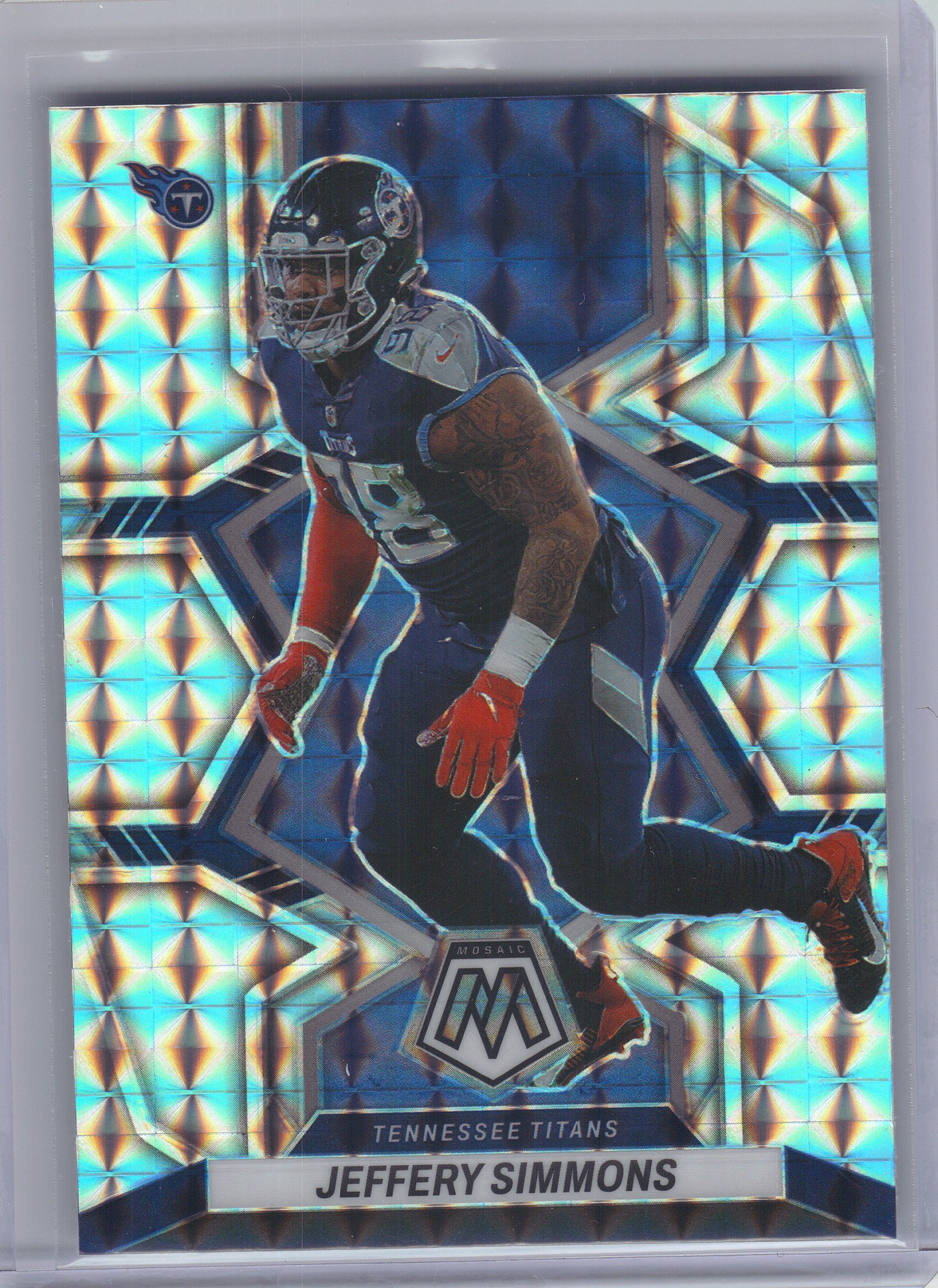 2022 Panini Mosaic #220 Jeffery Simmons Mosaic Green Tennessee Titans
