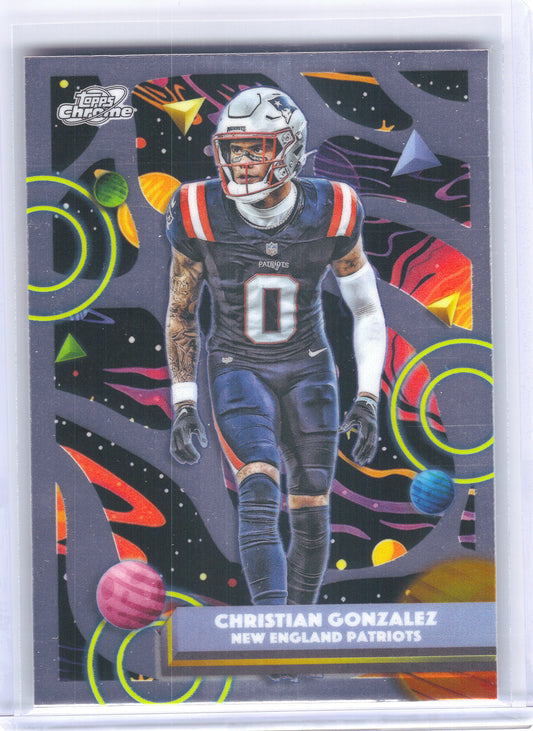2025 Topps Chrome Cosmic #68 Christian Gonzalez New England Patriots
