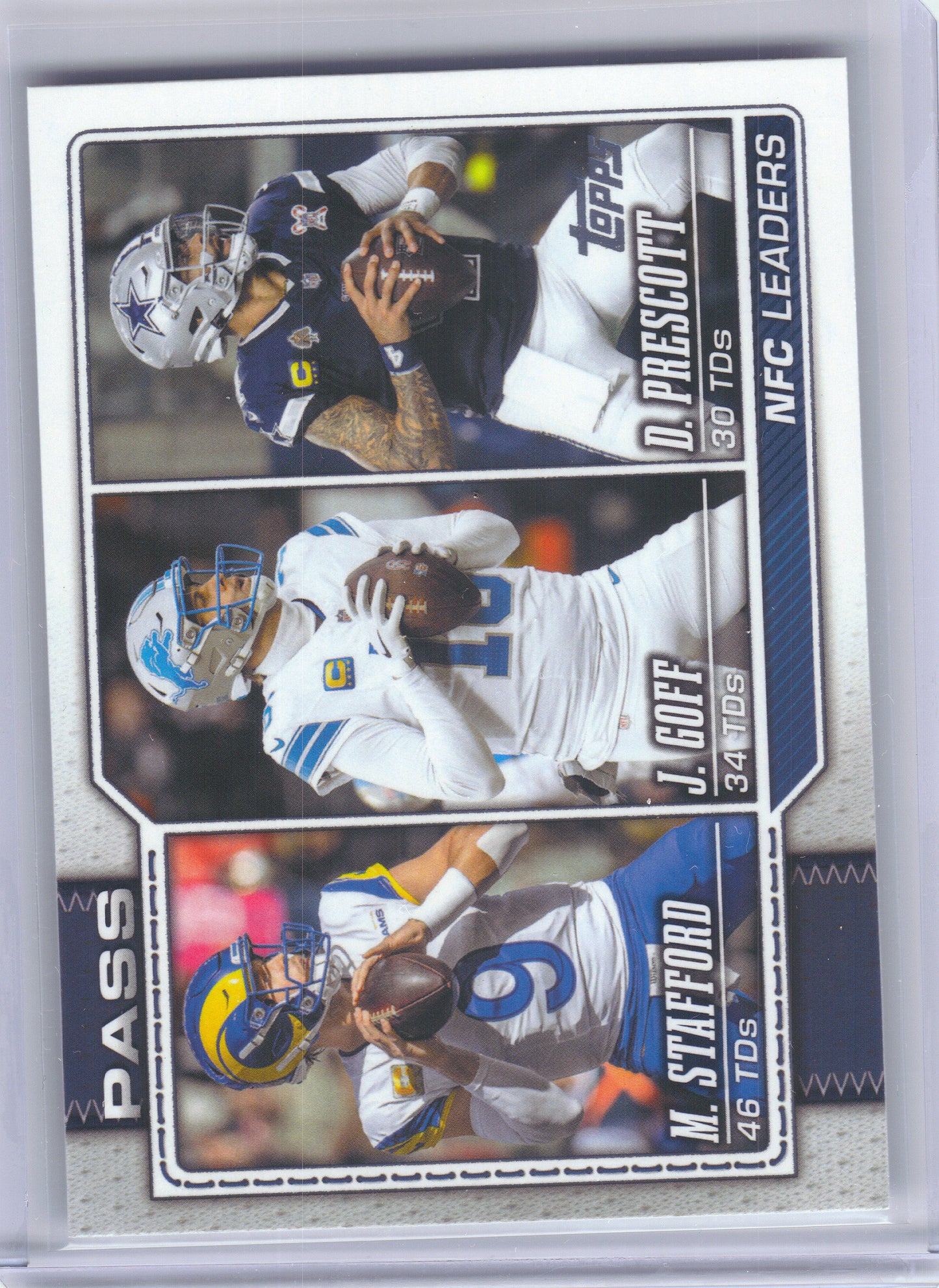 2026 Topps Flagship #281 NFC Passing Leaders (Matthew Stafford / Dak Prescott / Jared Goff)