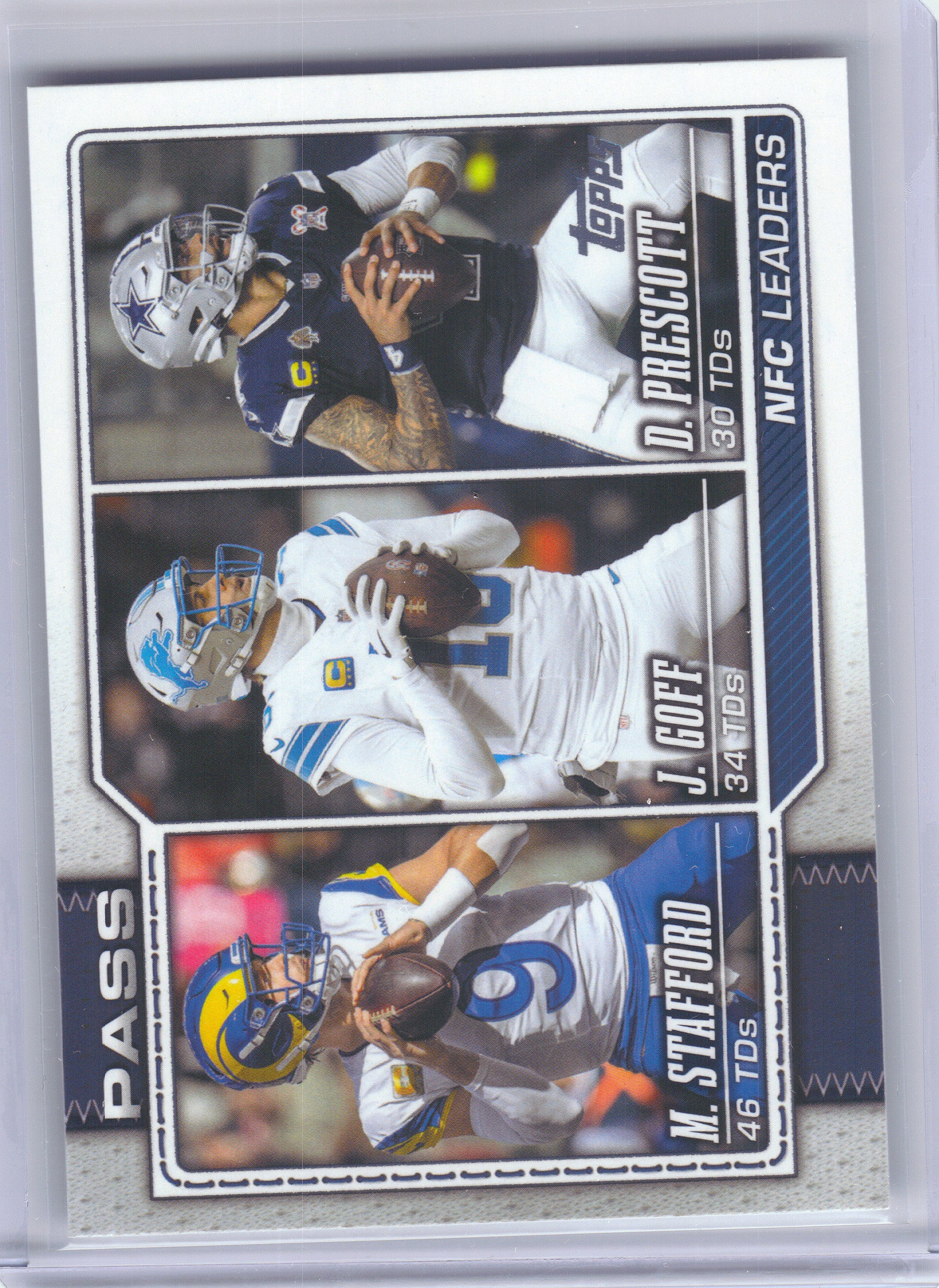 2026 Topps Flagship #281 NFC Passing Leaders (Matthew Stafford / Dak Prescott / Jared Goff)