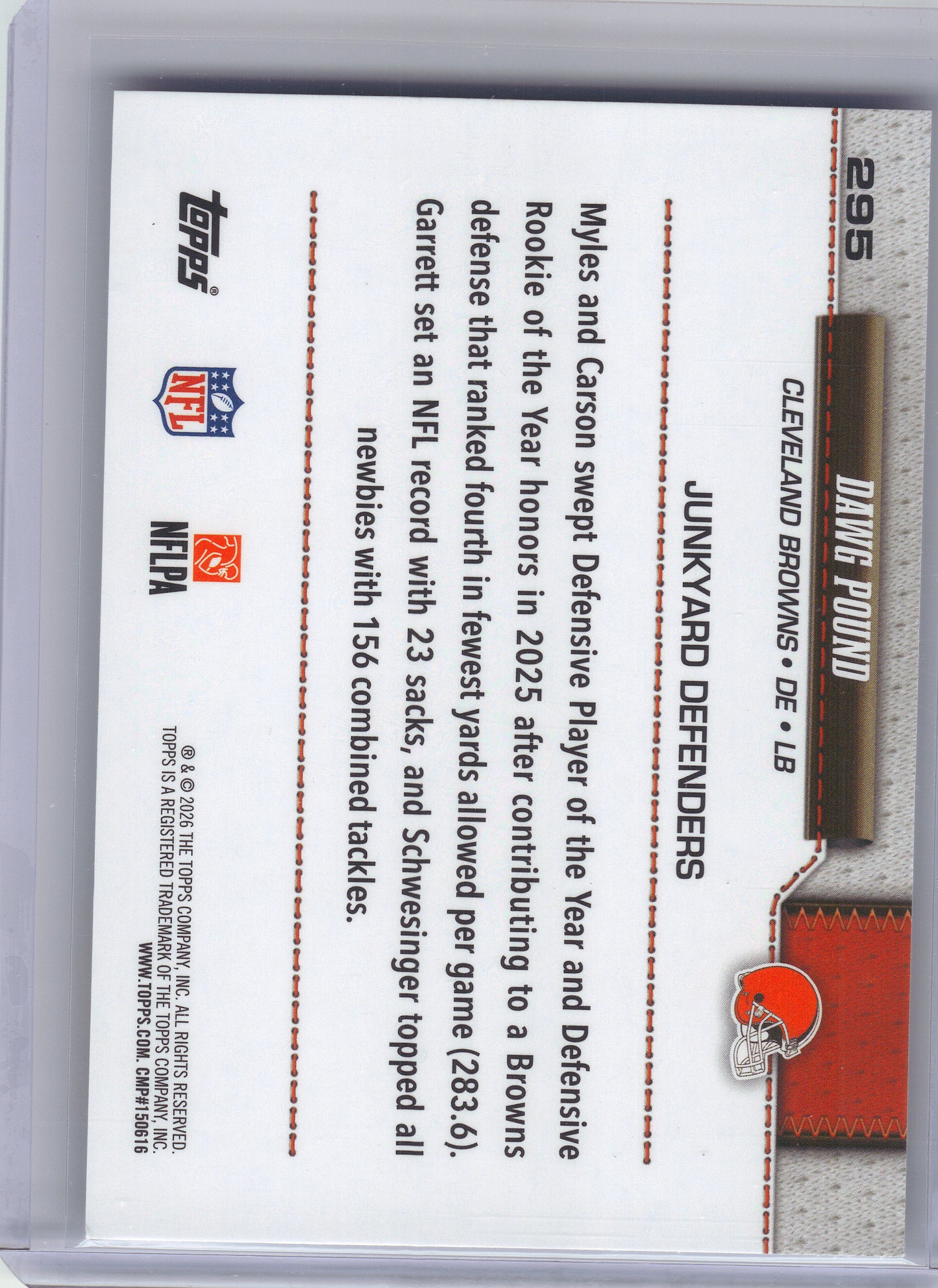 2026 Topps Flagship #295 Dawg Pound Cleveland Browns