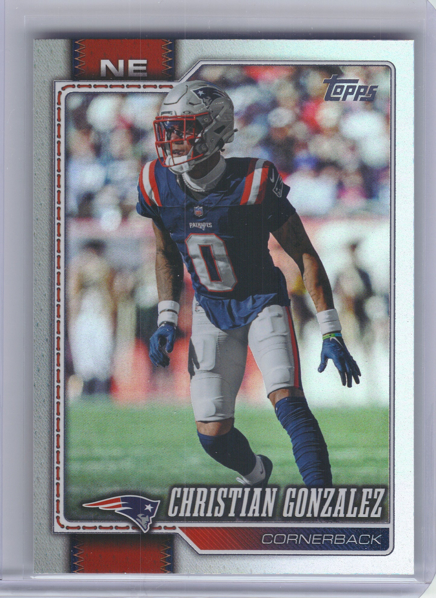 2026 Topps Flagship #139 Christian Gonzalez Holo Foil New England Patriots