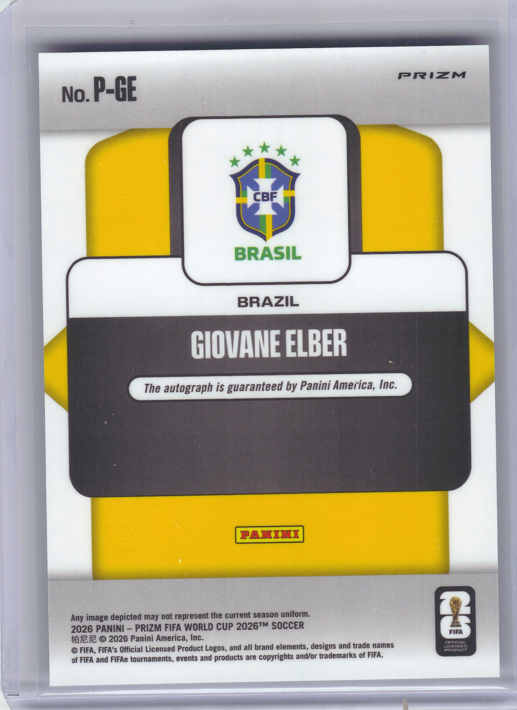 2026 Panini Prizm FIFA World Cup #P-GE Giovane Elber Penmanship Wave Prizms Brazil AU