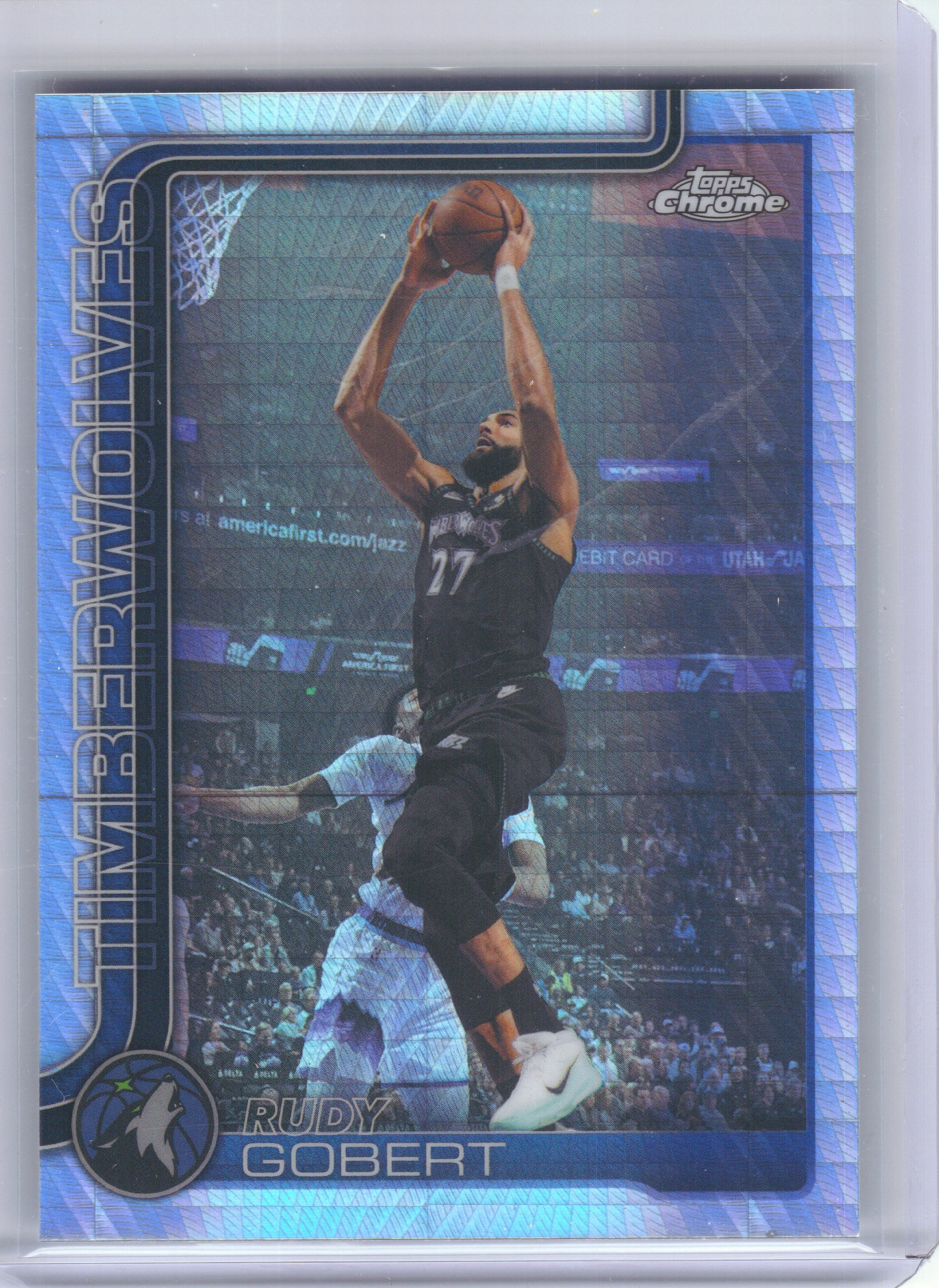 2025-26 Topps Chrome Update #55 Rudy Gobert Prism Refractor Minnesota Timberwolves