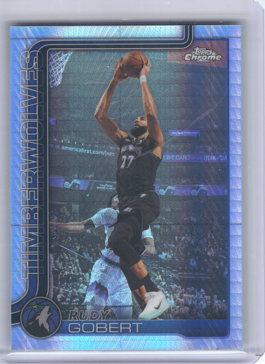 2025-26 Topps Chrome Update #55 Rudy Gobert Prism Refractor Minnesota Timberwolves
