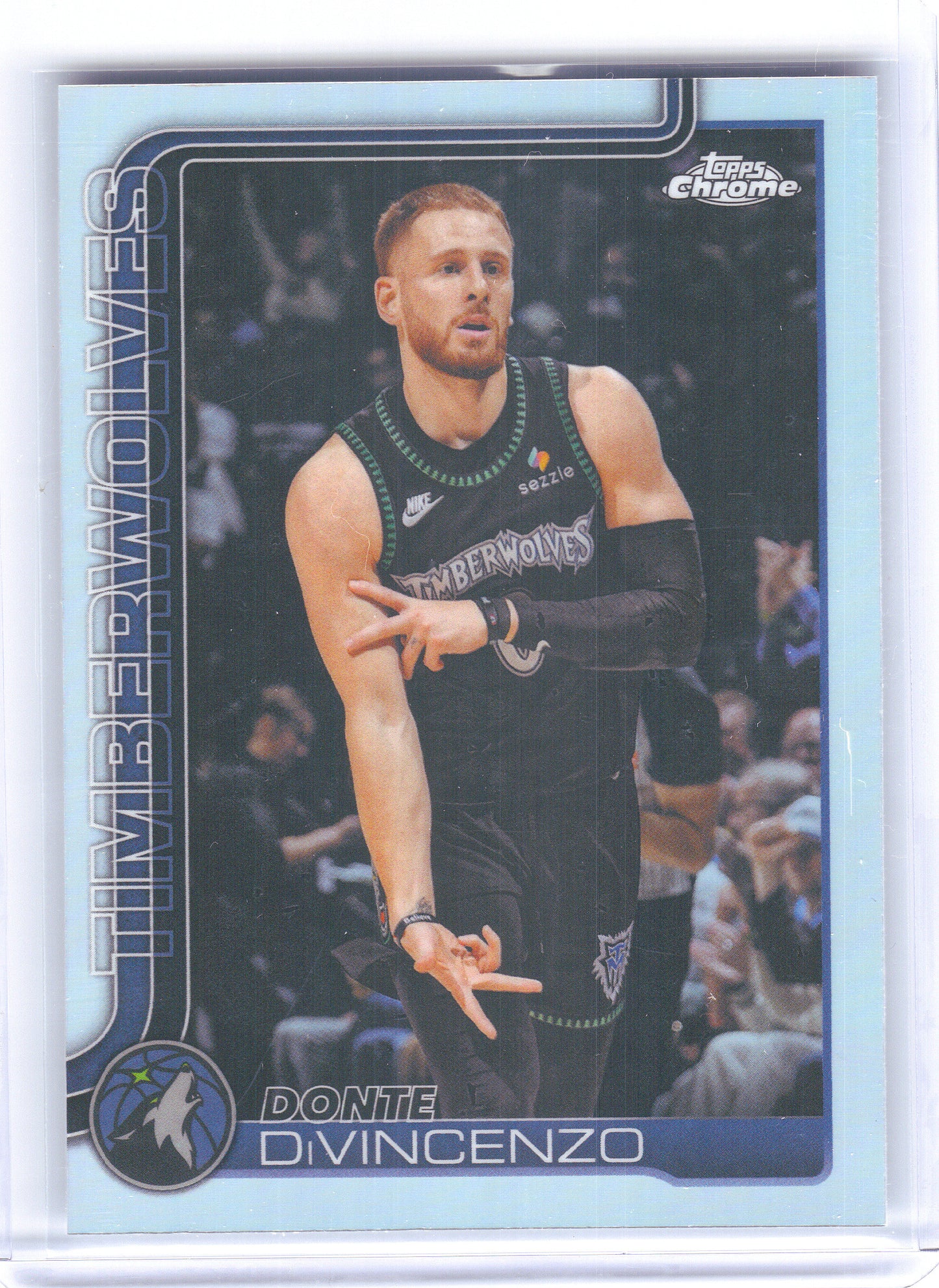 2025-26 Topps Chrome Update #108 Donte DiVincenzo Refractor Minnesota Timberwolves