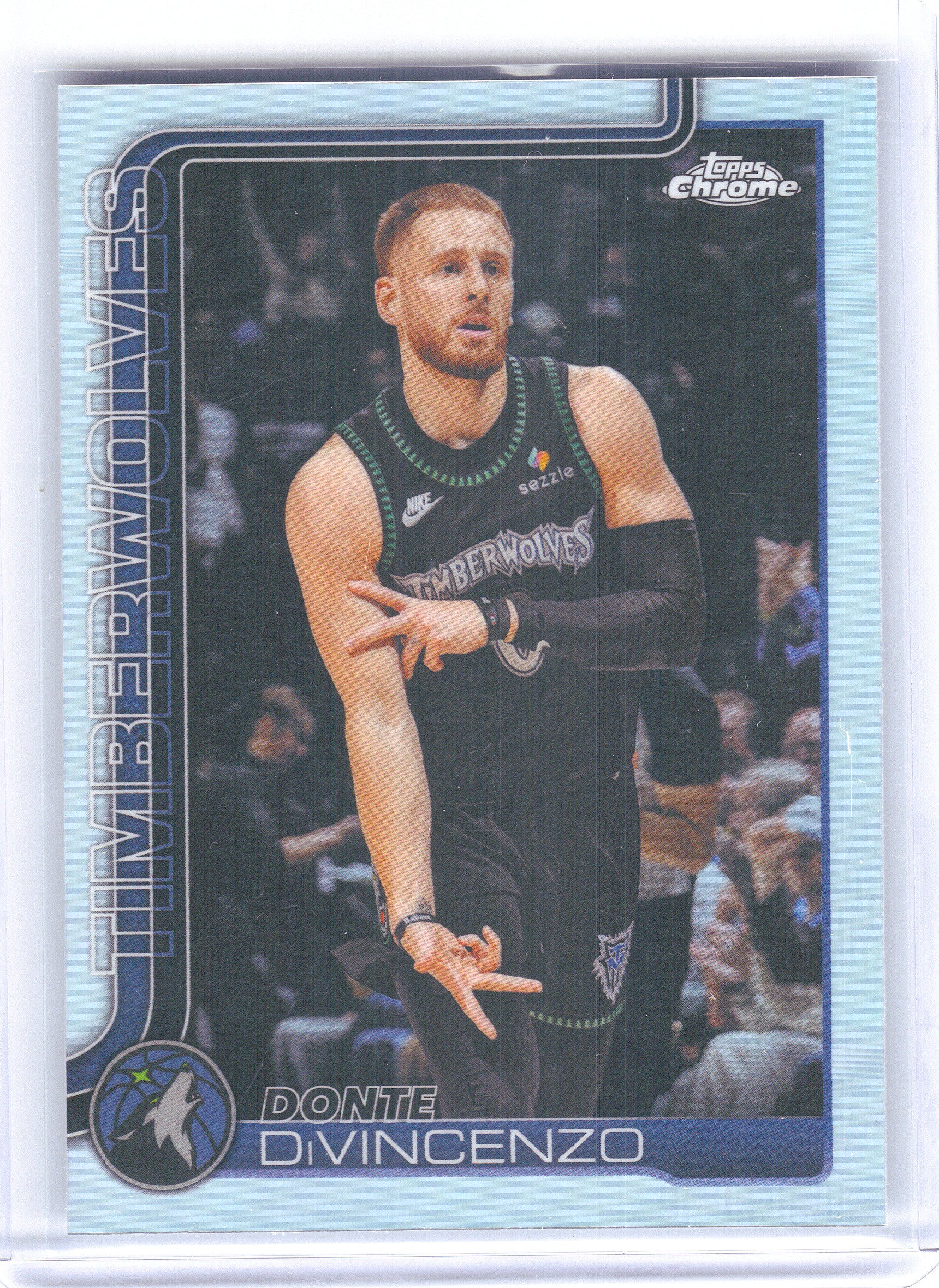 2025-26 Topps Chrome Update #108 Donte DiVincenzo Refractor Minnesota Timberwolves