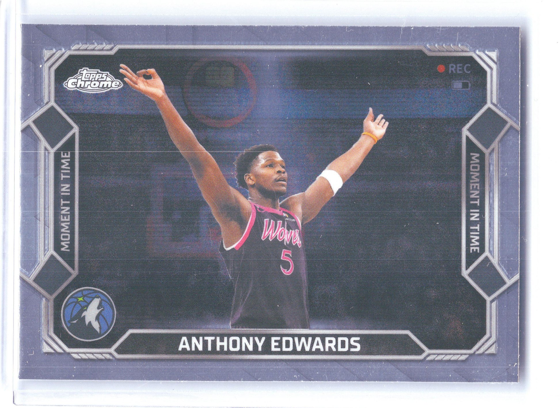 2025-26 Topps Chrome Update #MT-3 Anthony Edwards Moment In Time Refractor Minnesota Timberwolves