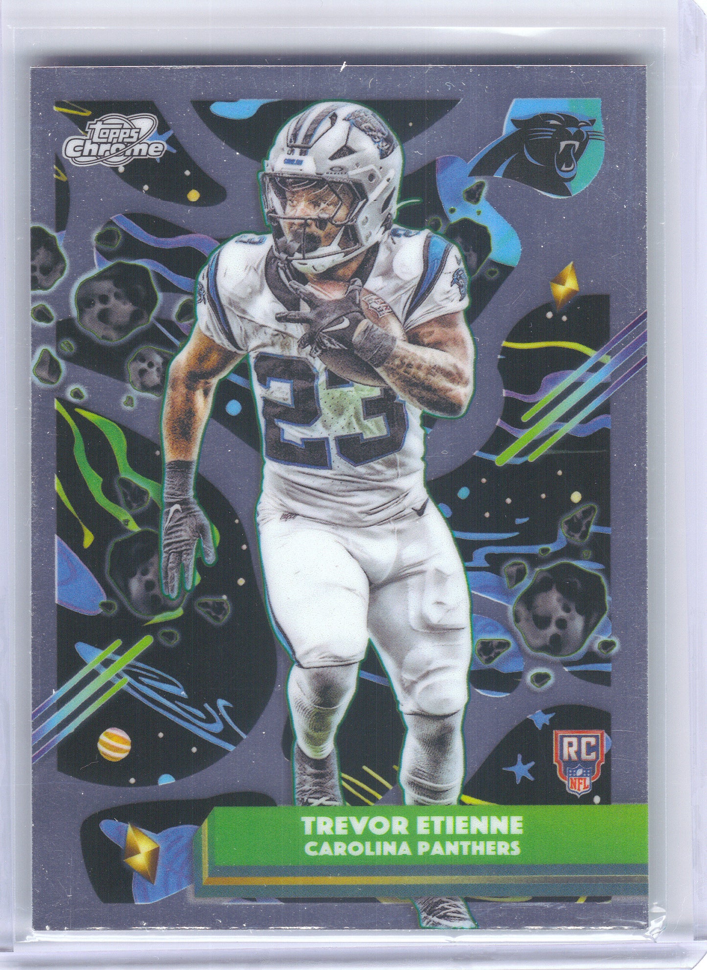 2025 Topps Chrome Cosmic #115 Trevor Etienne Carolina Panthers RC