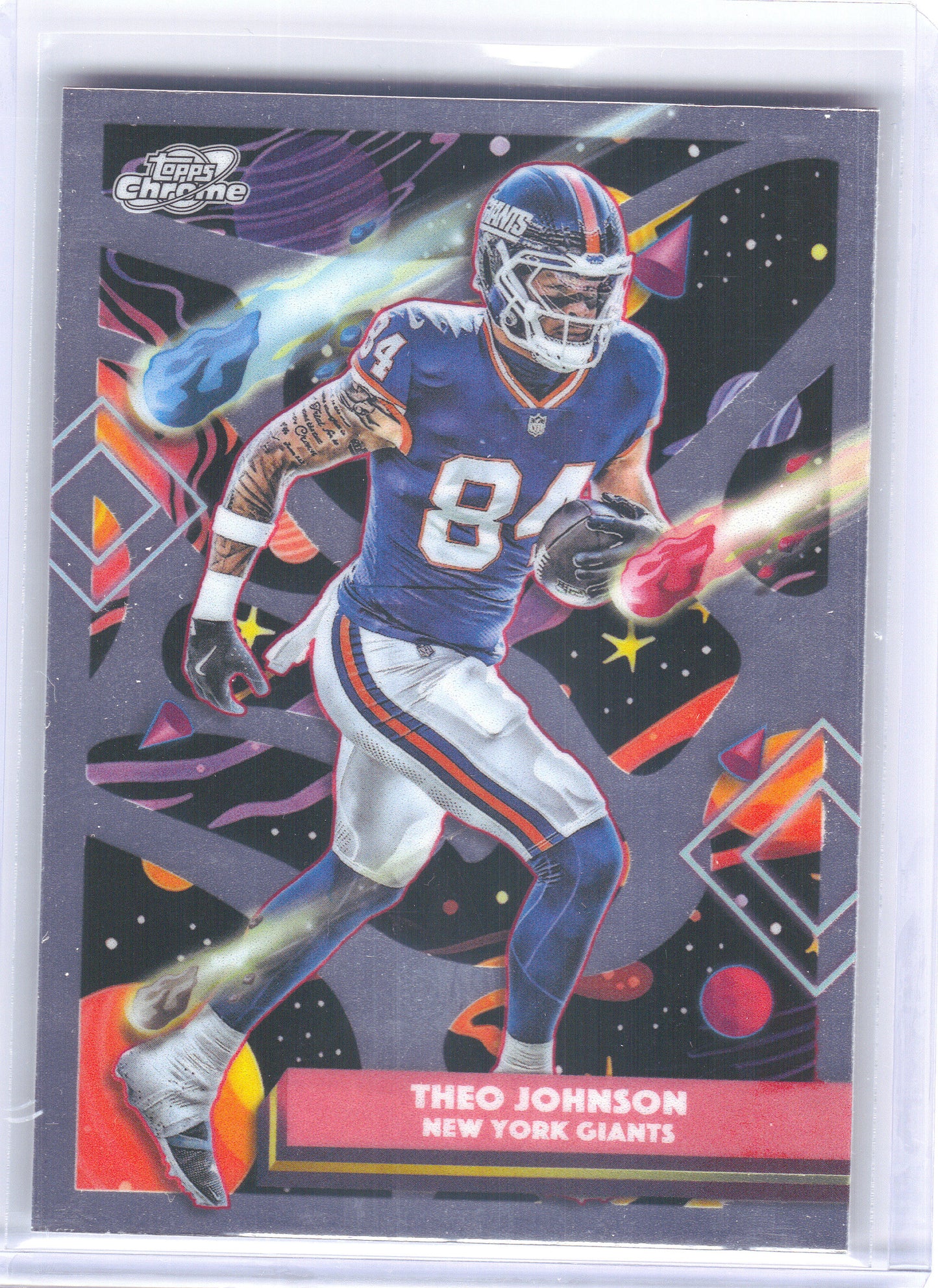 2025 Topps Chrome Cosmic #73 Theo Johnson New York Giants