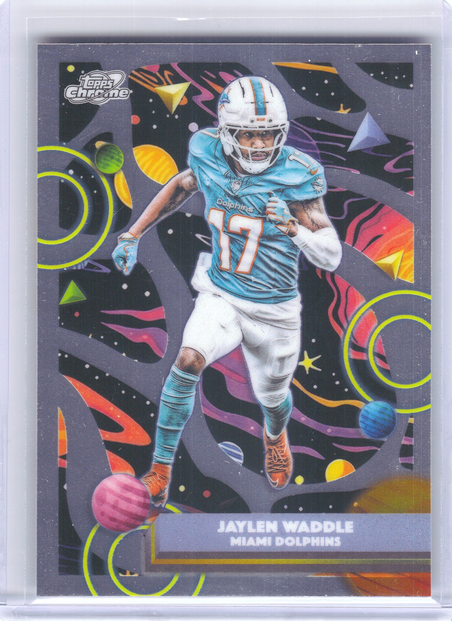 2025 Topps Chrome Cosmic #61 Jaylen Waddle Miami Dolphins