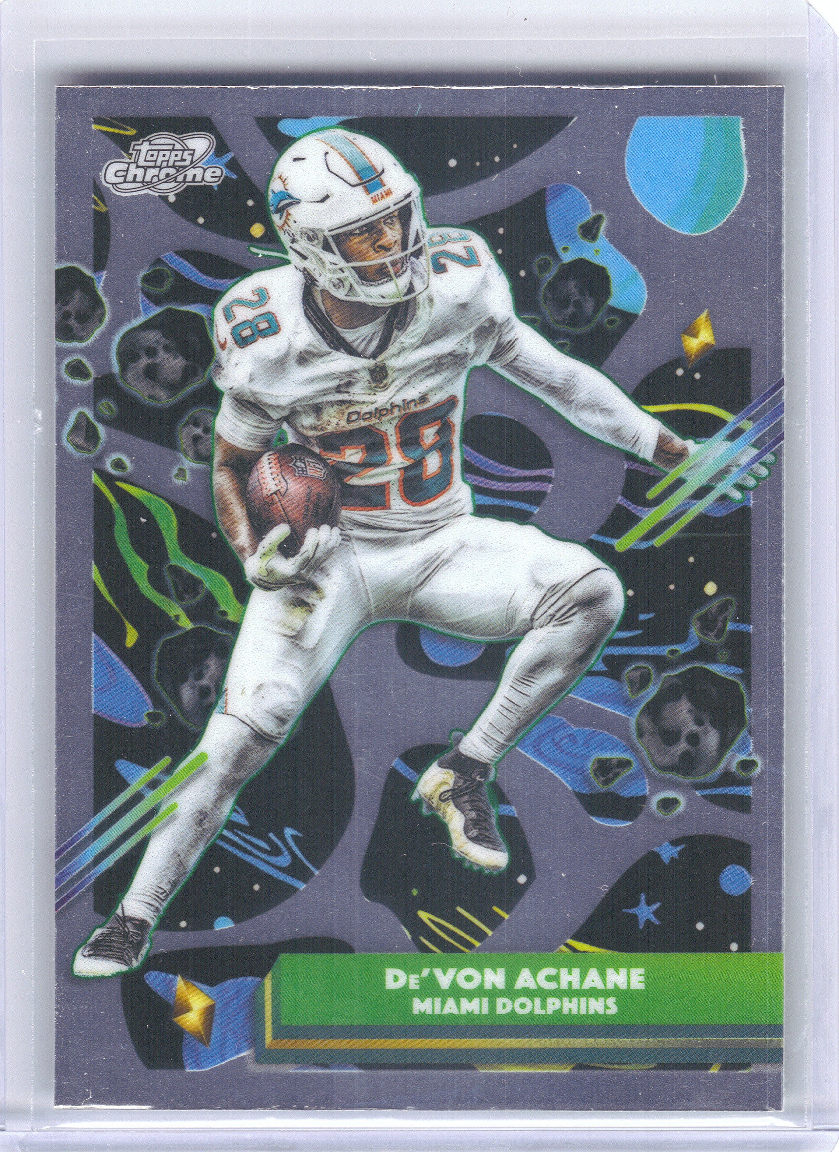 2025 Topps Chrome Cosmic #60 De'Von Achane Miami Dolphins