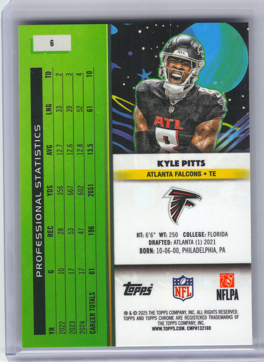 2025 Topps Chrome Cosmic #6 Kyle Pitts Atlanta Falcons