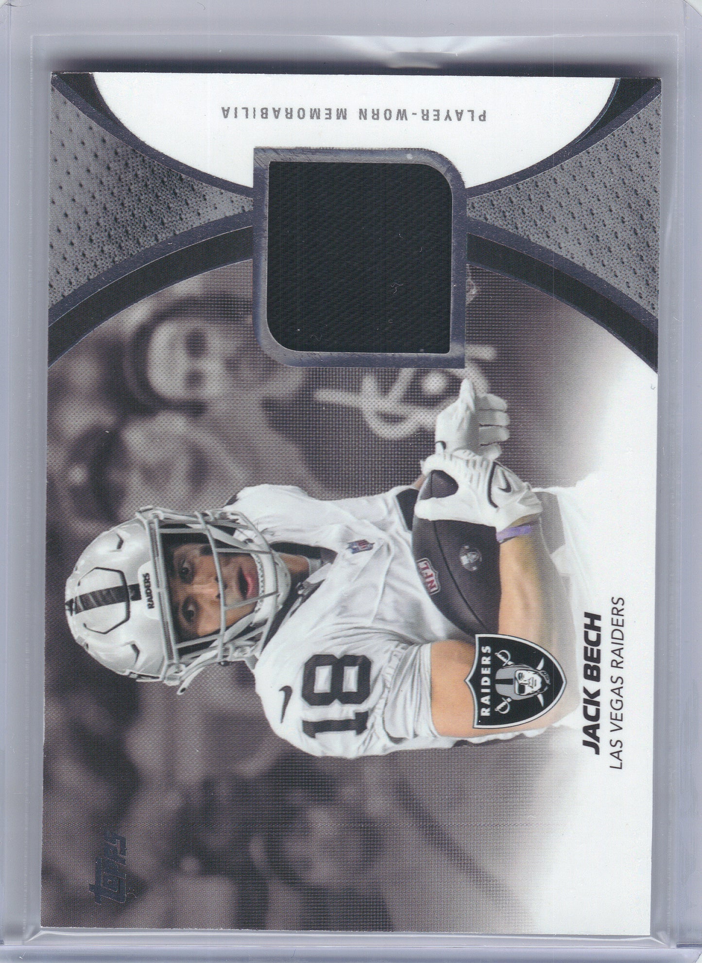 2026 Topps Flagship #NFLM-JBH Jack Bech NFL Materials Las Vegas Raiders MEM