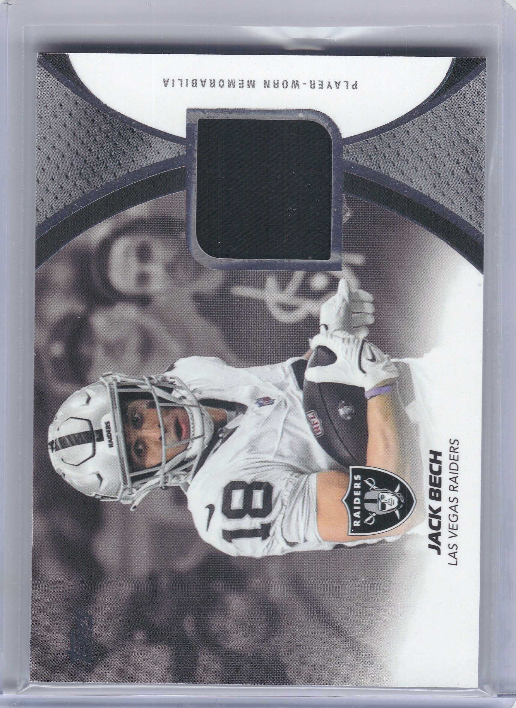 2026 Topps Flagship #NFLM-JBH Jack Bech NFL Materials Las Vegas Raiders MEM