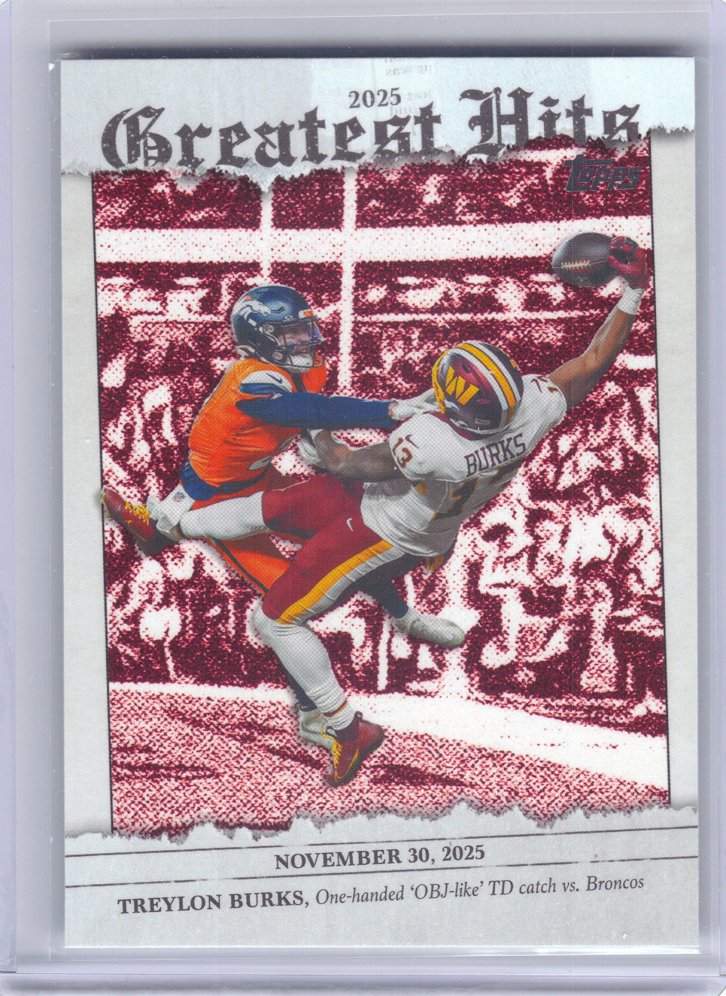 2026 Topps Flagship #25GH-TB Treylon Burks 2025 Greatest Hits Washington Commanders