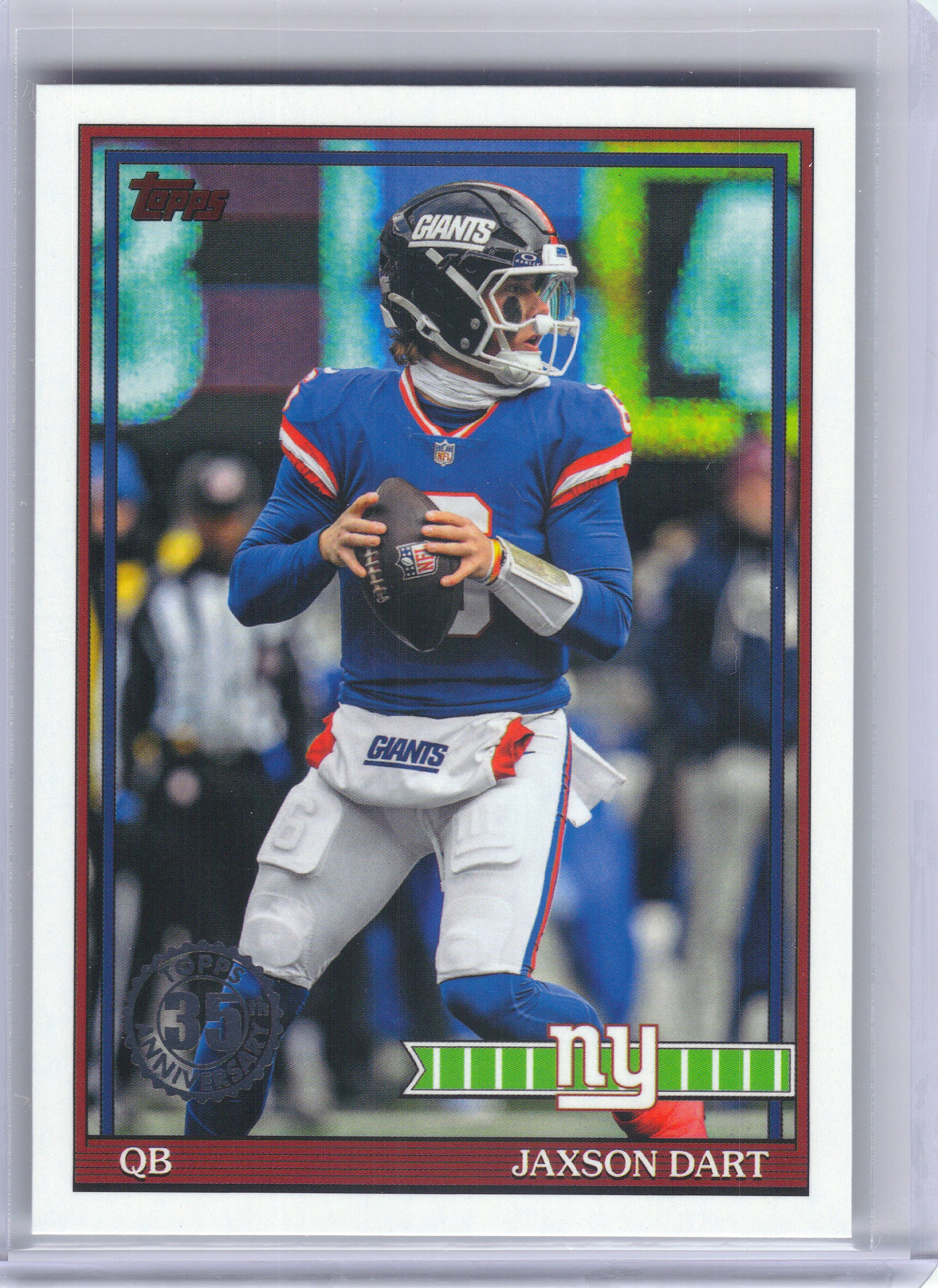 2026 Topps Flagship #91TF-33 Jaxson Dart 1991 Topps Football New York Giants
