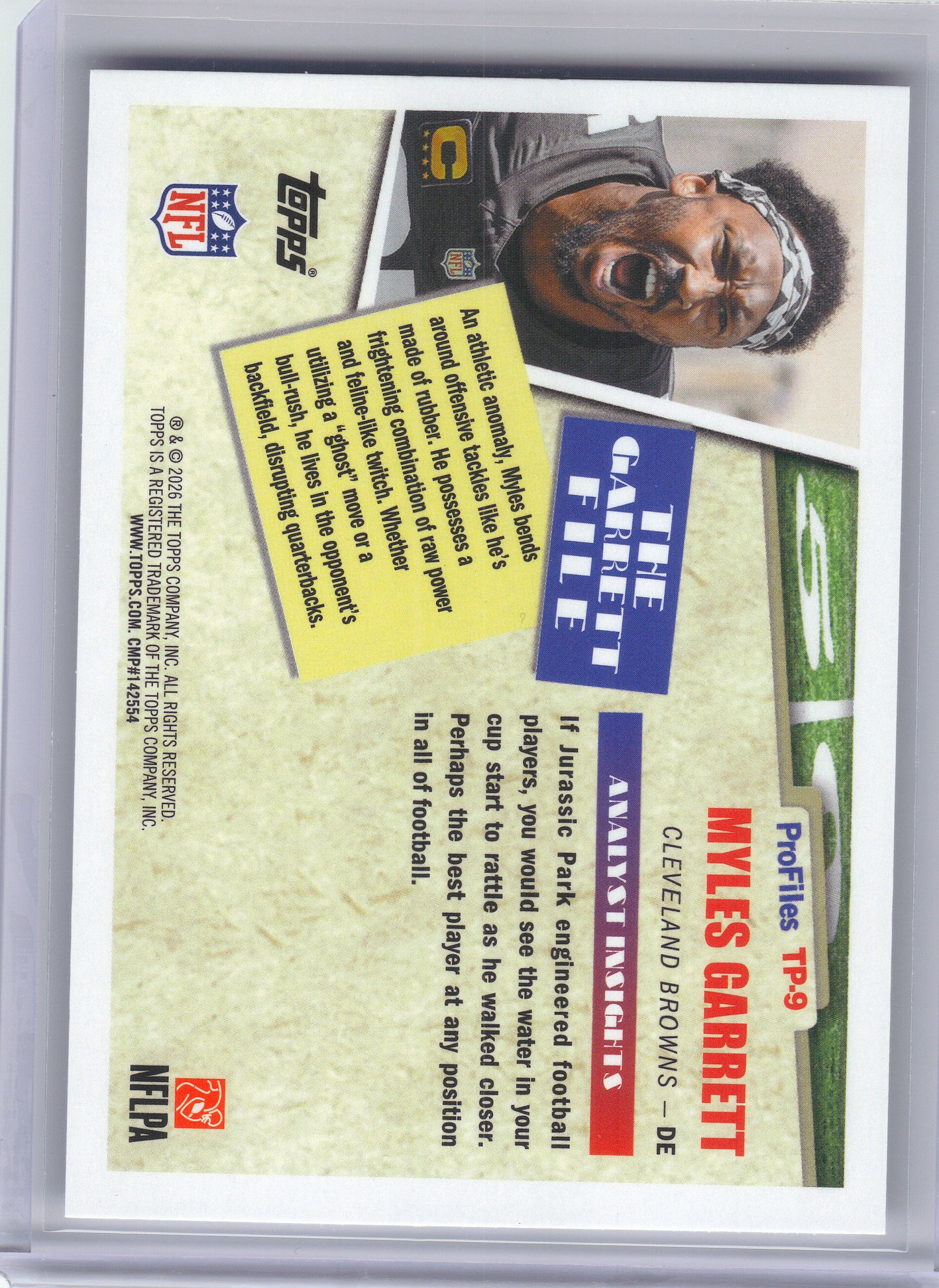 2026 Topps Flagship #TP-9 Myles Garrett Topps Profiles Cleveland Browns