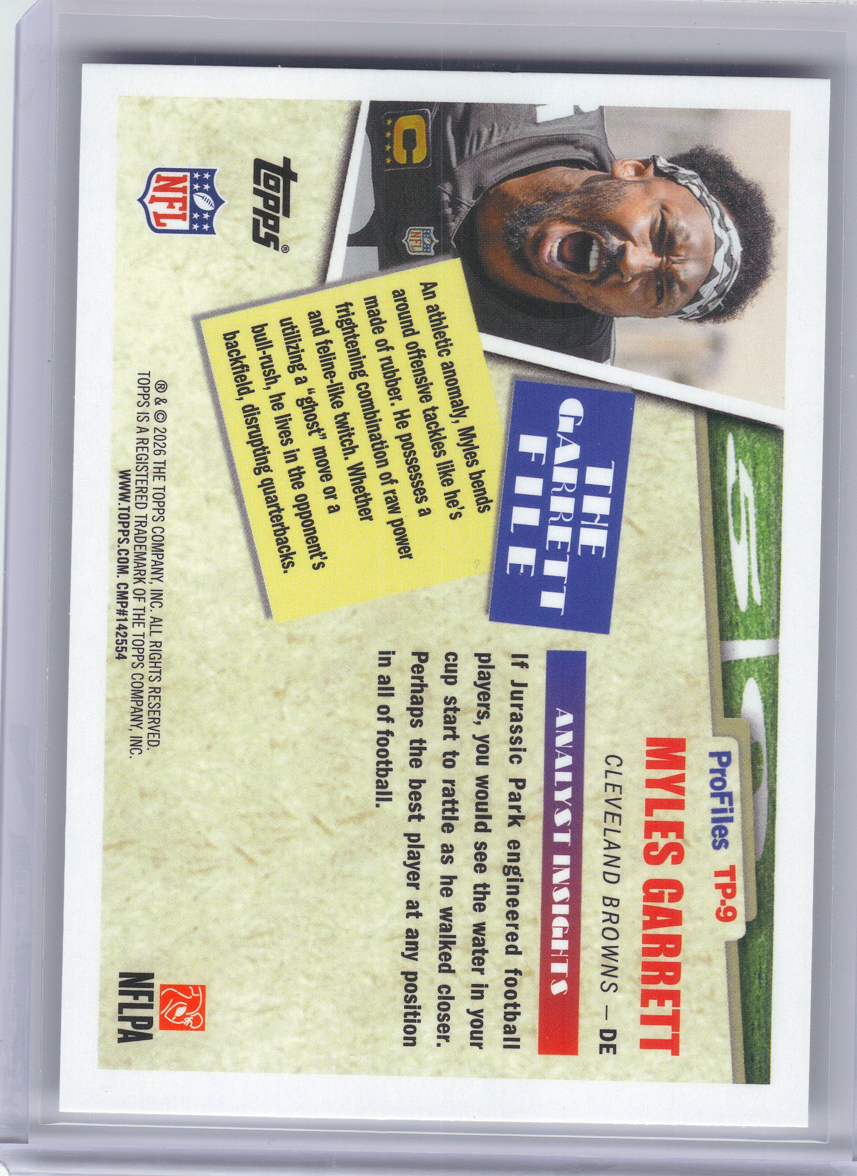2026 Topps Flagship #TP-9 Myles Garrett Topps Profiles Cleveland Browns