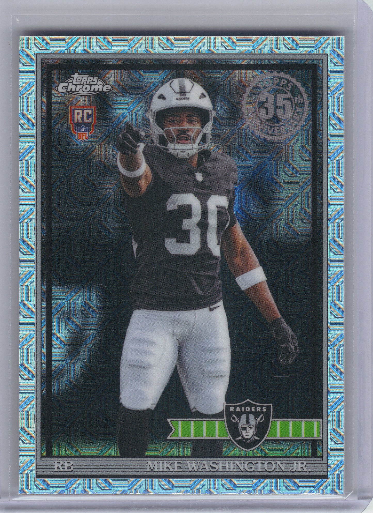 2026 Topps Flagship #91TRC-11 Mike Washington Jr. 1991 Topps Football Rookies Chrome Las Vegas Raiders