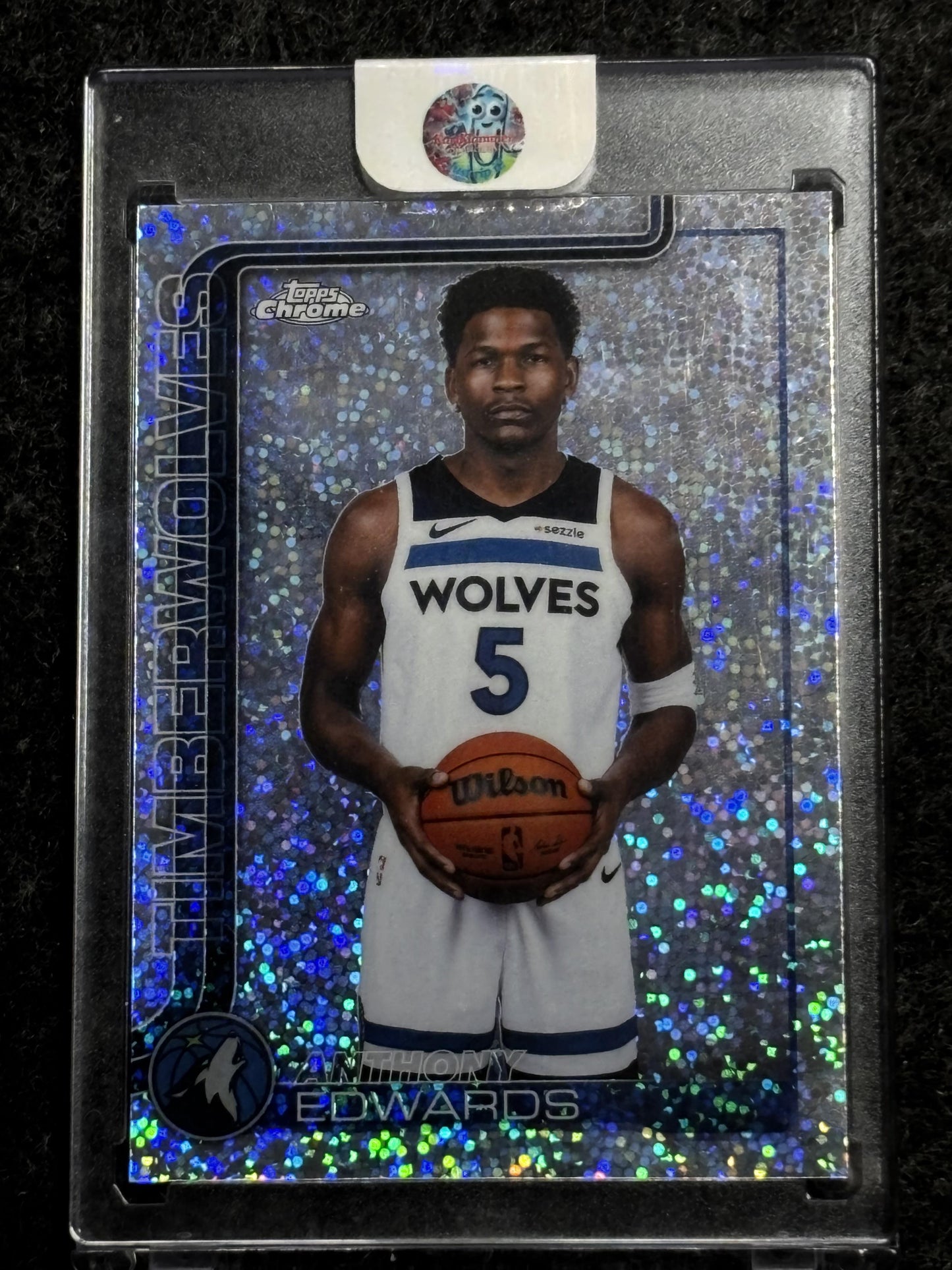 2025-26 Topps Chrome Update #17 Anthony Edwards Image Variation Speckle SP Minnesota Timberwolves SN