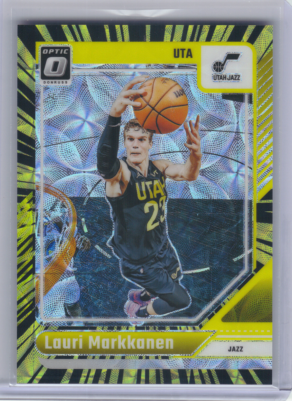 2024-25 Donruss Optic #73 Lauri Markkanen Electricity International #/75 Utah Jazz SN