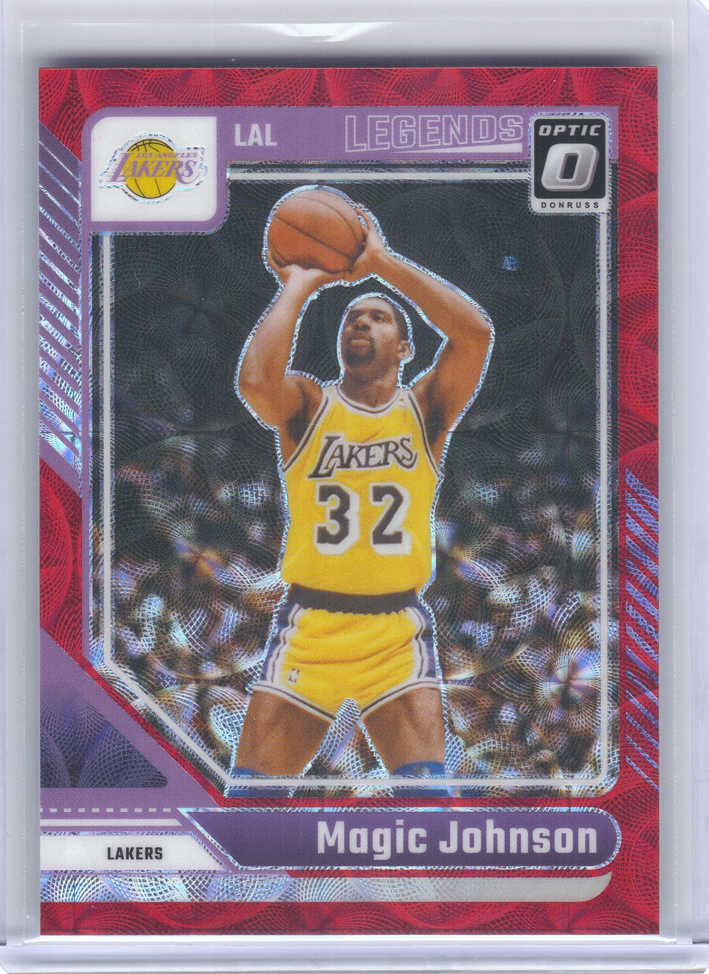 2024-25 Donruss Optic #239 Magic Johnson Red International Los Angeles Lakers