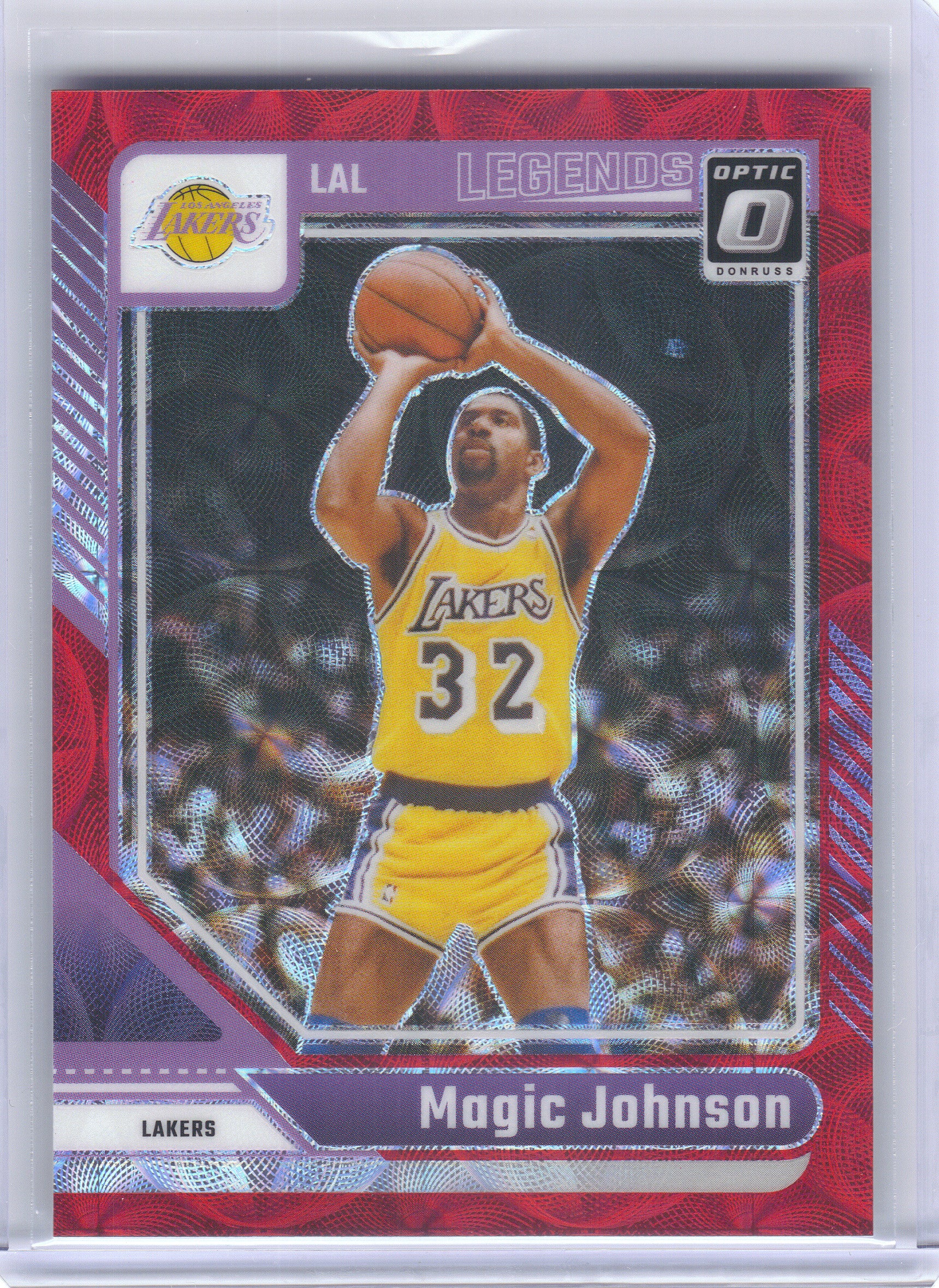2024-25 Donruss Optic #239 Magic Johnson Red International Los Angeles Lakers