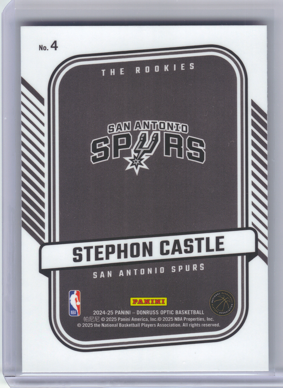 2024-25 Donruss Optic #4 Stephon Castle The Rookies San Antonio Spurs