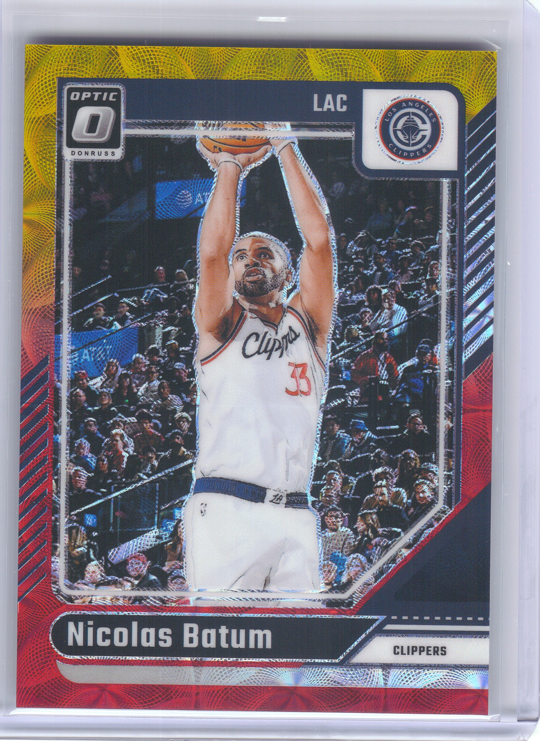 2024-25 Donruss Optic #193 Nicolas Batum Red and Gold International #/99 Los Angeles Clippers SN
