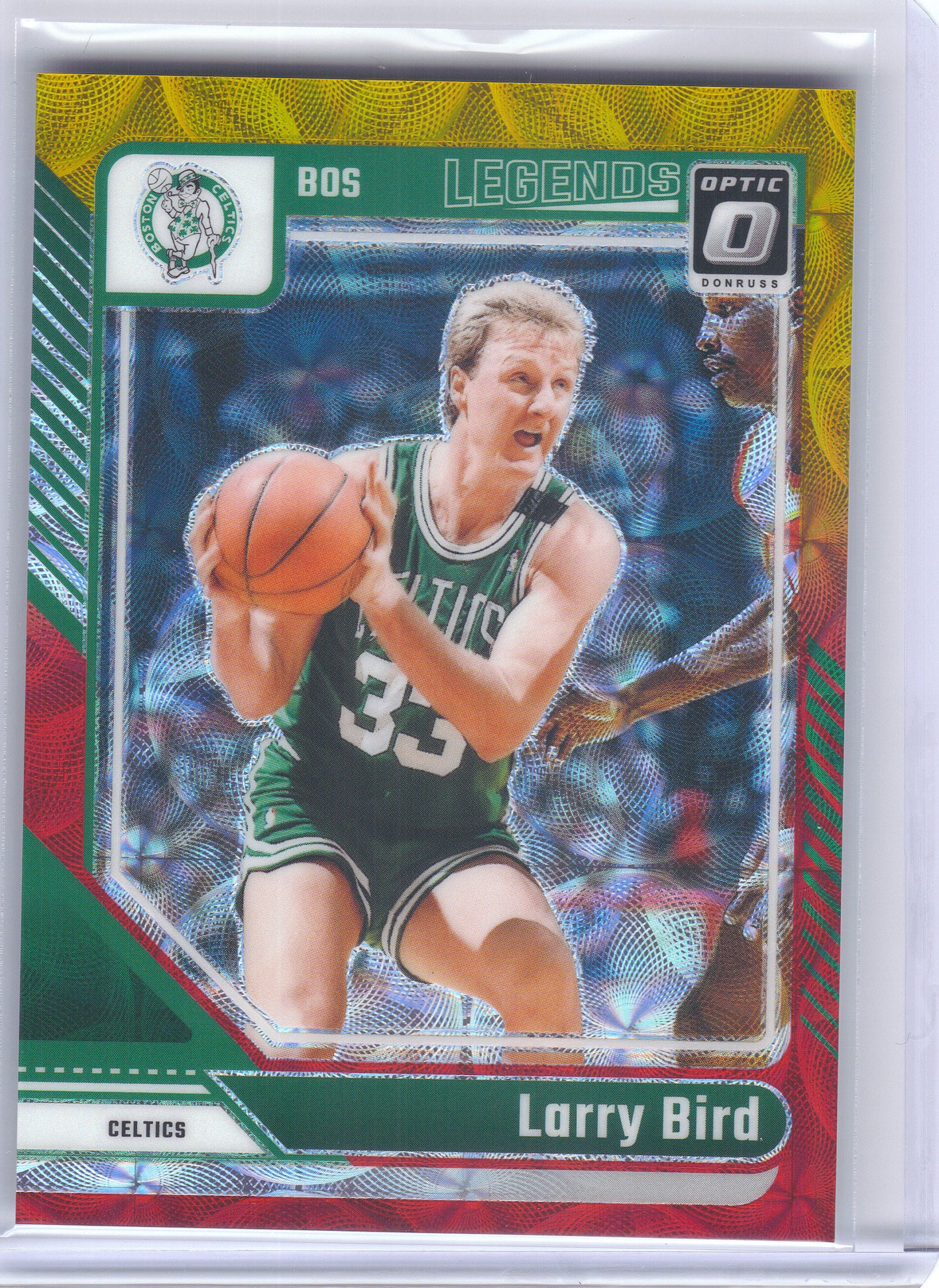 2024-25 Donruss Optic #243 Larry Bird Red and Gold International #/99 Boston Celtics SN
