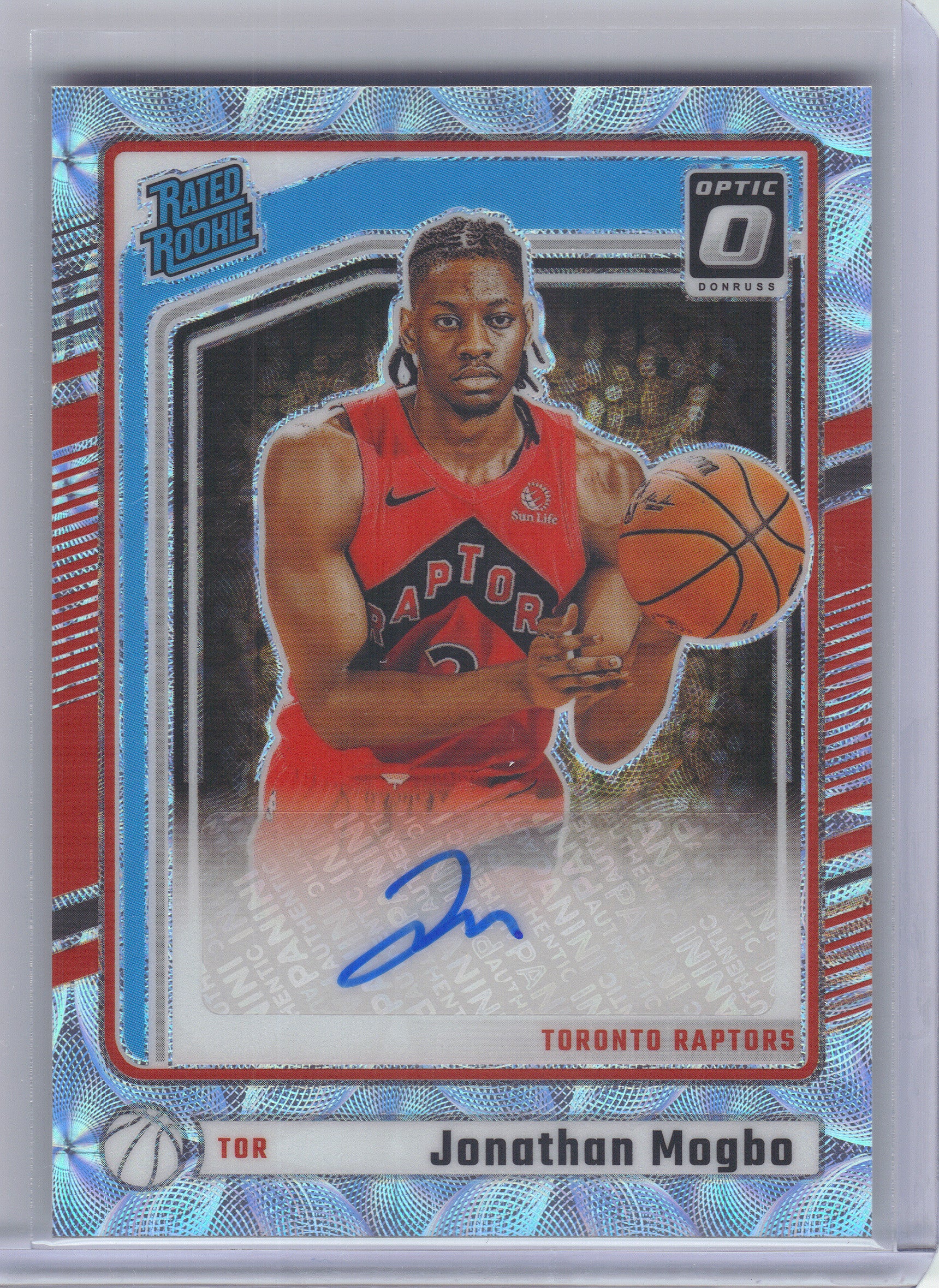 2024-25 Donruss Optic #349 Jonathan Mogbo International Toronto Raptors RC, AU