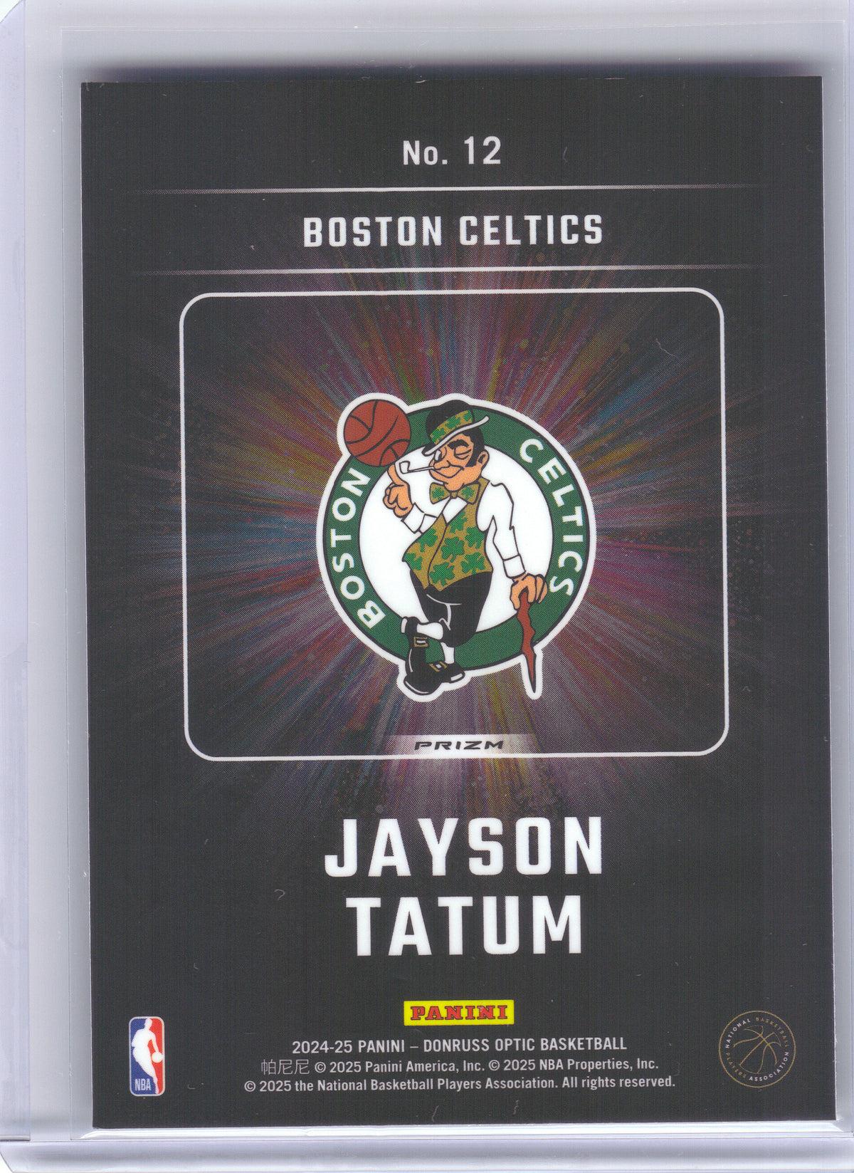 2024-25 Donruss Optic #12 Jayson Tatum Lights Out Red International Boston Celtics