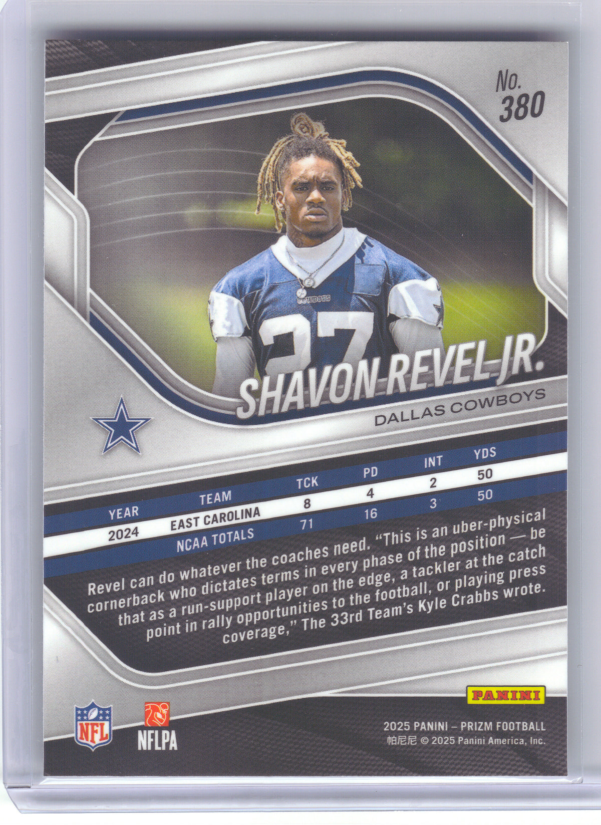 2025 Panini Prizm #380 Shavon Revel Jr. Dallas Cowboys RC