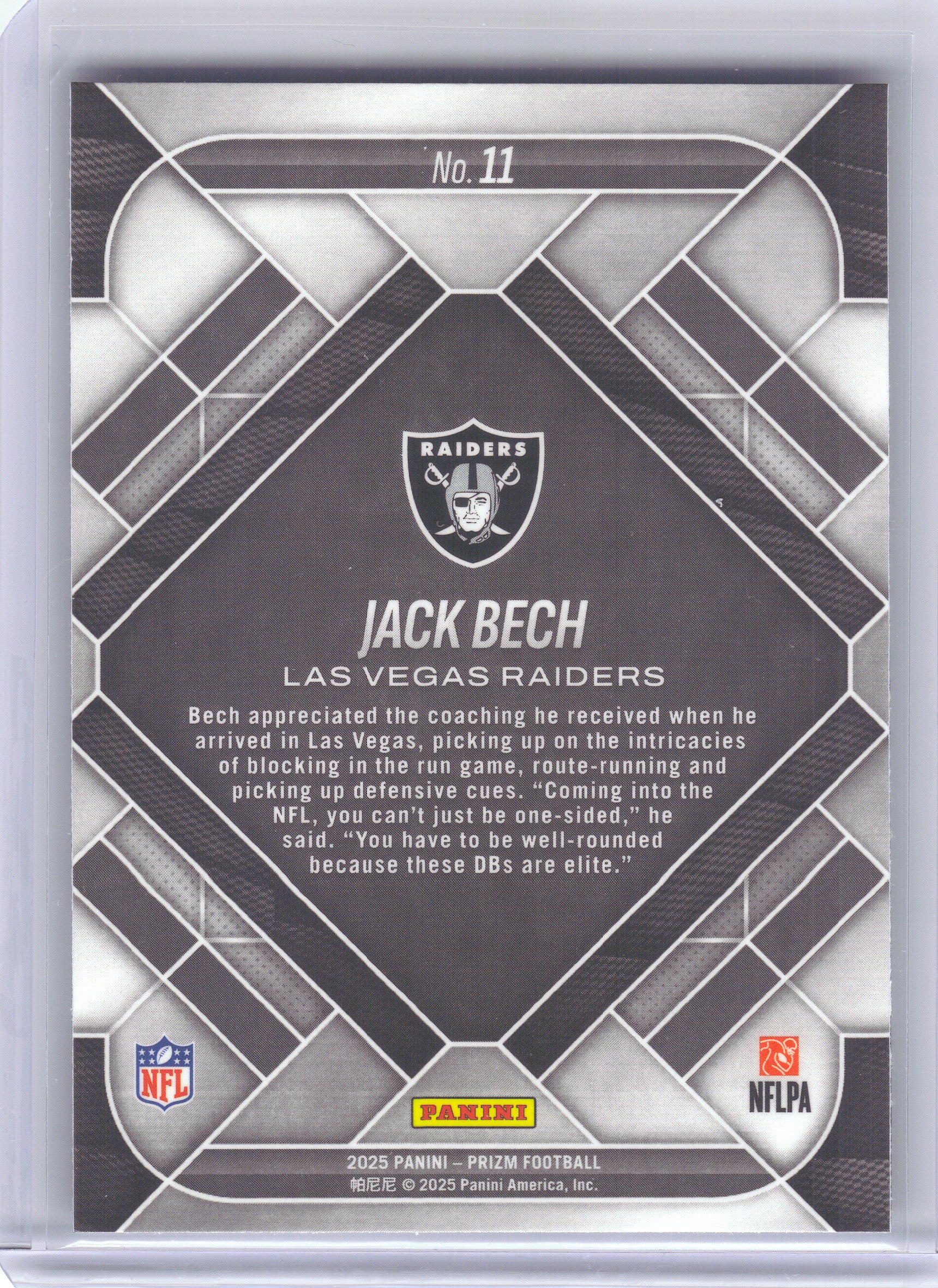 2025 Panini Prizm #11 Jack Bech Emergent Green Las Vegas Raiders