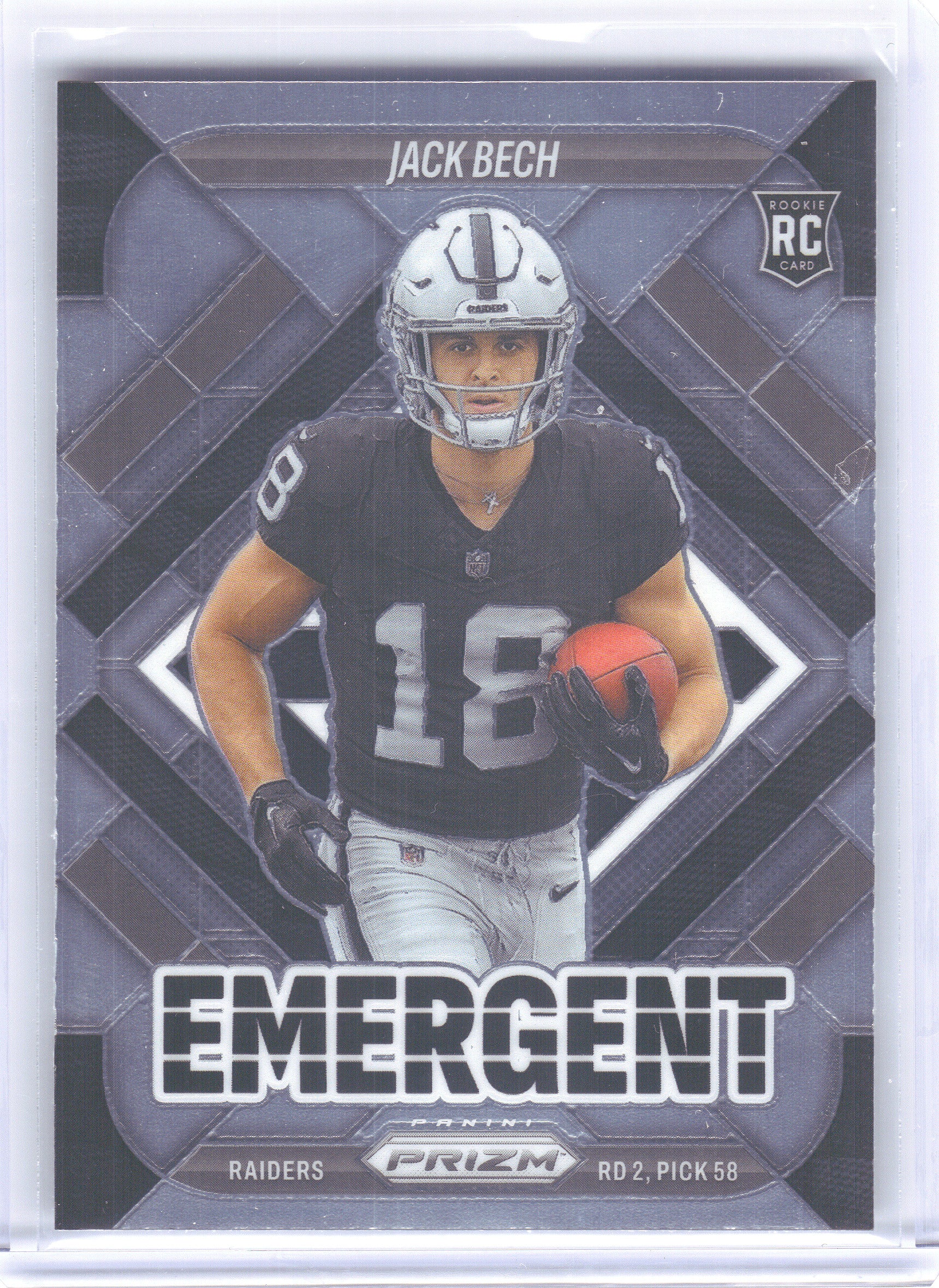 2025 Panini Prizm #11 Jack Bech Emergent Green Las Vegas Raiders