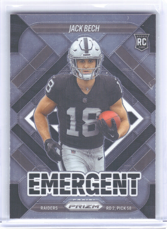 2025 Panini Prizm #11 Jack Bech Emergent Green Las Vegas Raiders