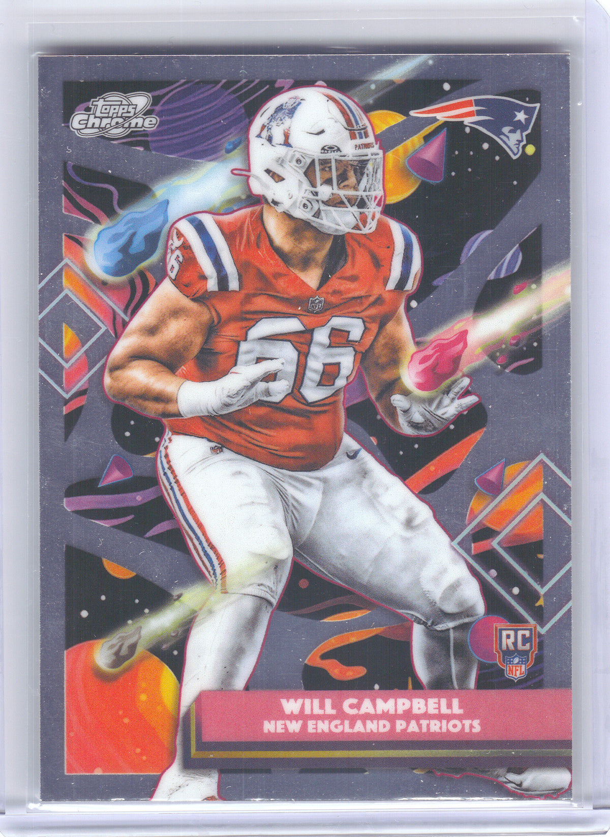 2025 Topps Chrome Cosmic #167 Will Campbell New England Patriots RC