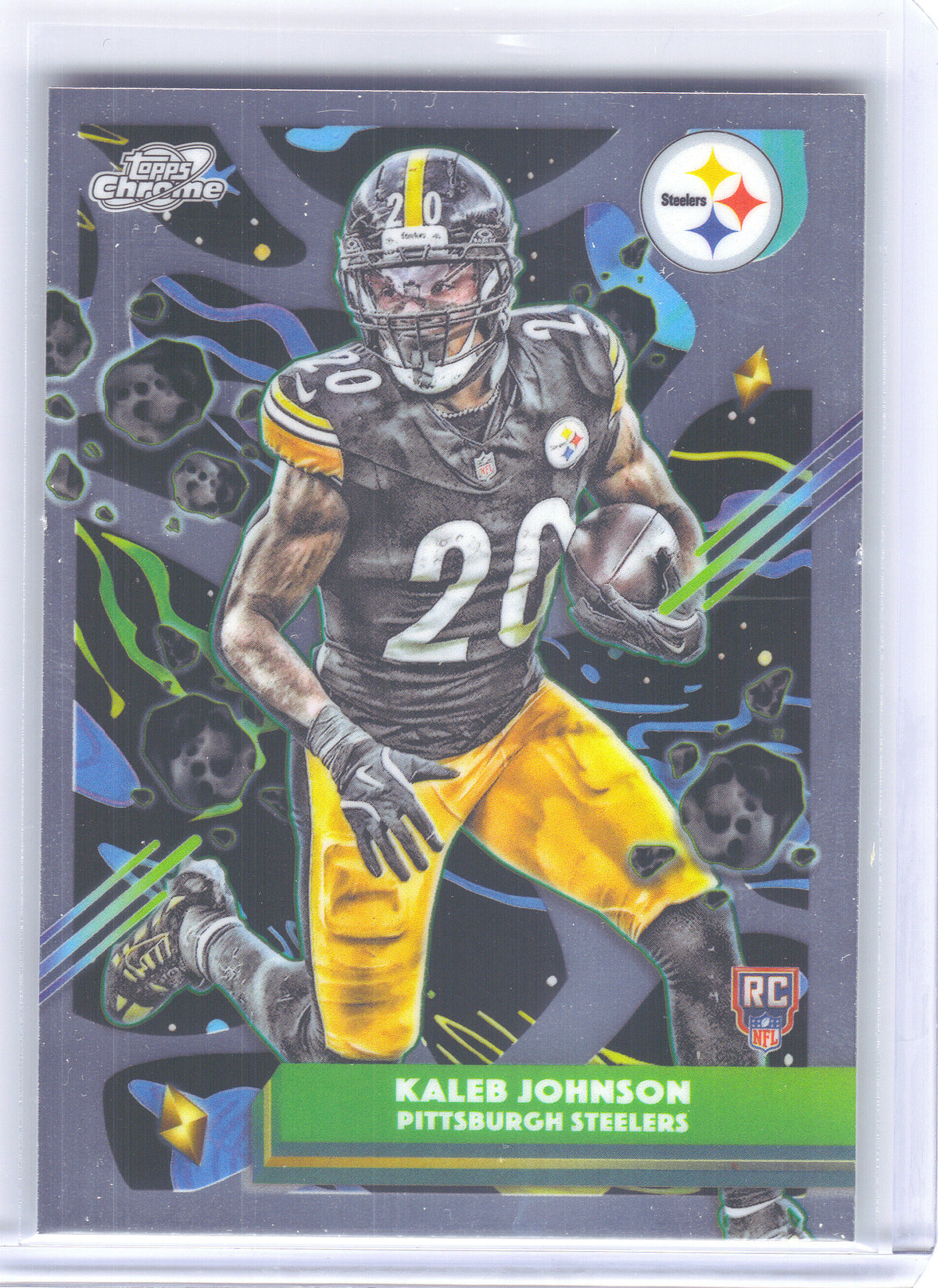 2025 Topps Chrome Cosmic #184 Kaleb Johnson Pittsburgh Steelers RC