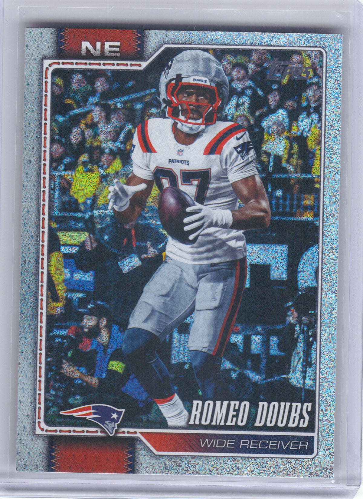 2026 Topps Flagship #74 Romeo Doubs Sandglitter New England Patriots